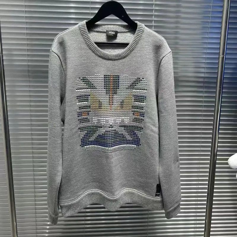 Fendi Fendi Men's XL Gray Long Sleeve Sweatshirt 0089 Size US XL / EU 56 / 4 - 1 Thumbnail