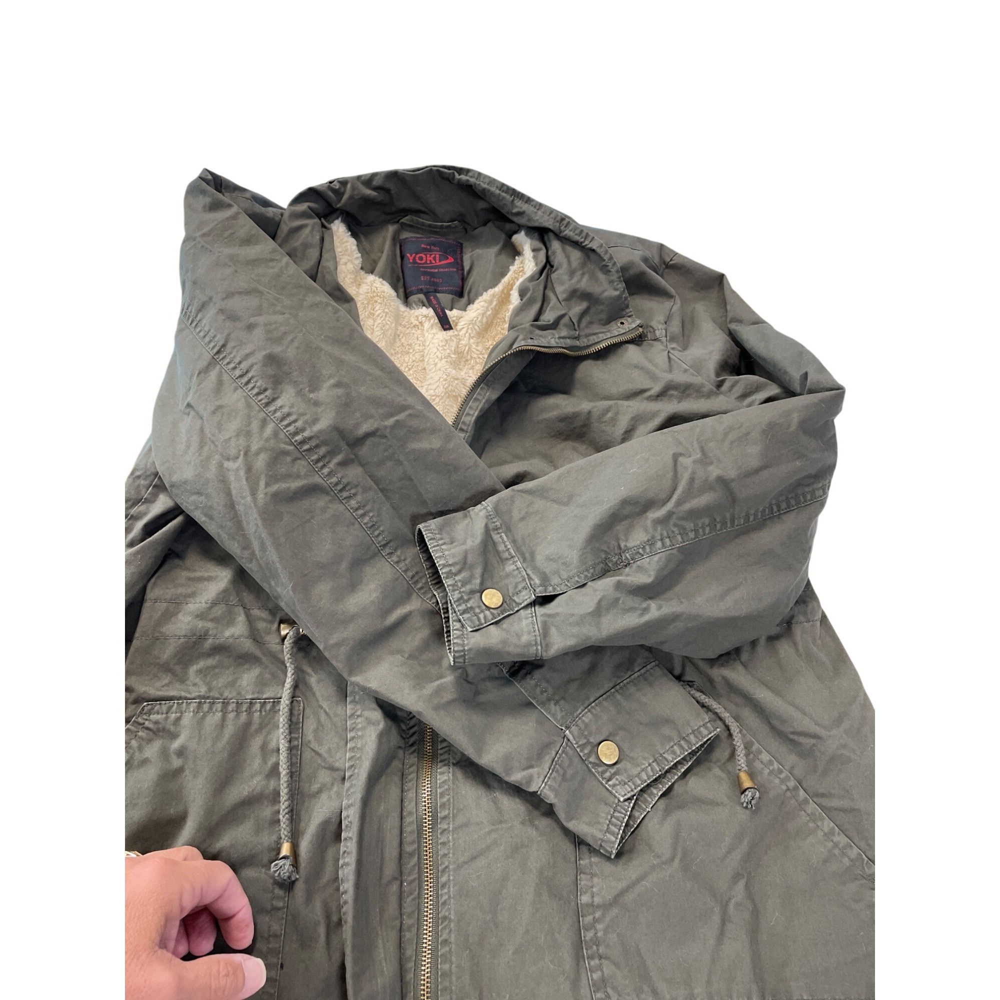 Other Yoki Mens Olive Green Sherpa-Lined Parka winter coat jacket Size US XXL / EU 58 / 5 - 8 Thumbnail