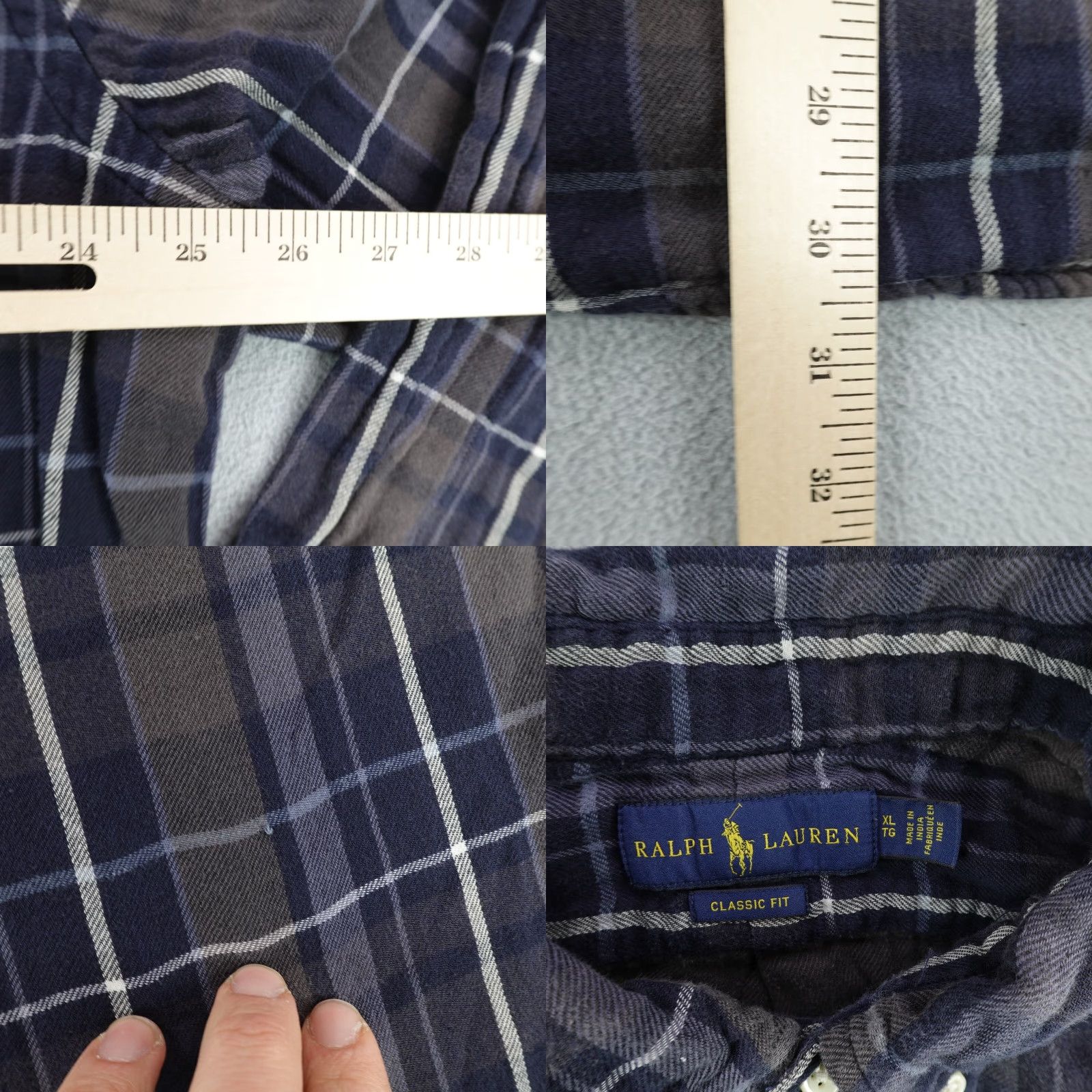 Ralph Lauren VINTAGE Ralph Lauren Shirt Mens XL Casual Long Sleeve Flannel Plaid Cotton Blue 90s Preppy Size US XL / EU 56 / 4 - 8 Thumbnail