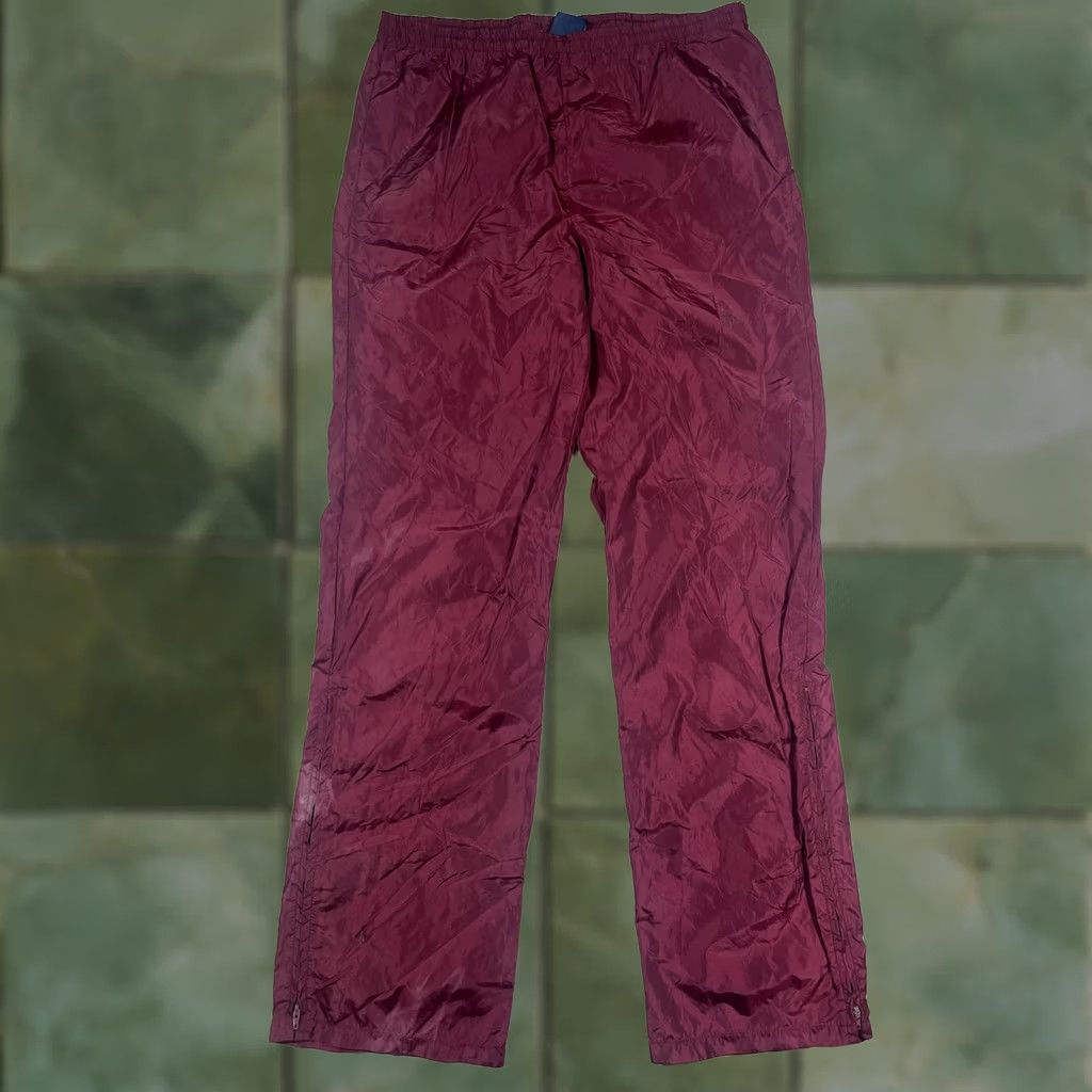 Nike VINTAGE Nike Track Pants Mens Small Red Elastic Waist Zip Ankles Athletic Size US 29 - 1 Thumbnail