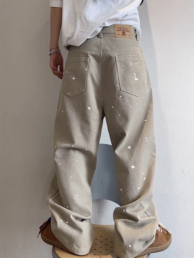 Japanese Brand × Vintage Avant garde reverse front all-over paint splatter pants Size US 29 - 5 Thumbnail