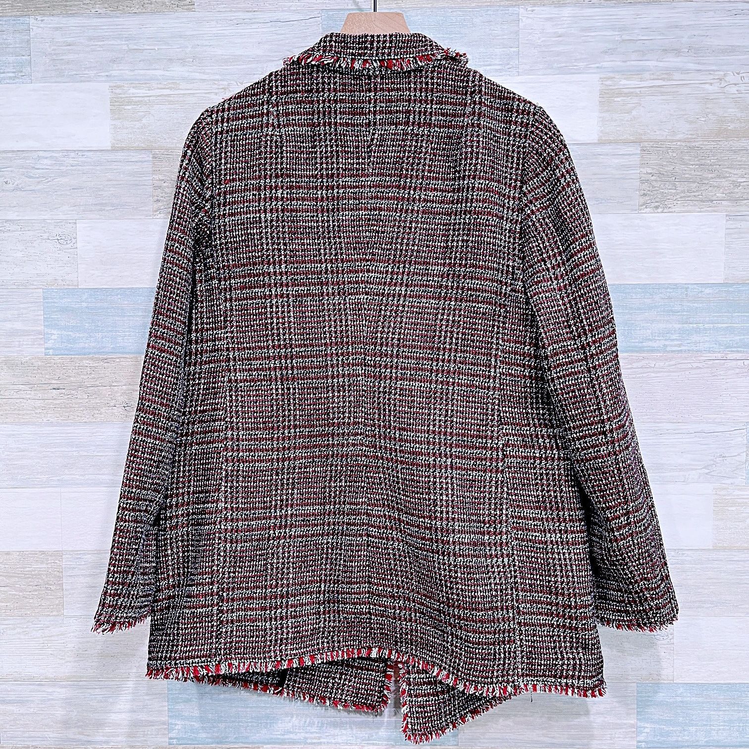 Other Banana Republic Boucle Long Jacket Black Red Womens 10 Size L / US 10 / IT 46 - 4 Thumbnail