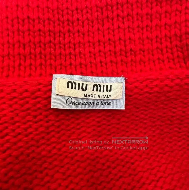 Miu Miu Miu Miu Red Wool Logo Knit Sweater . Size S / US 4 / IT 40 - 7 Thumbnail