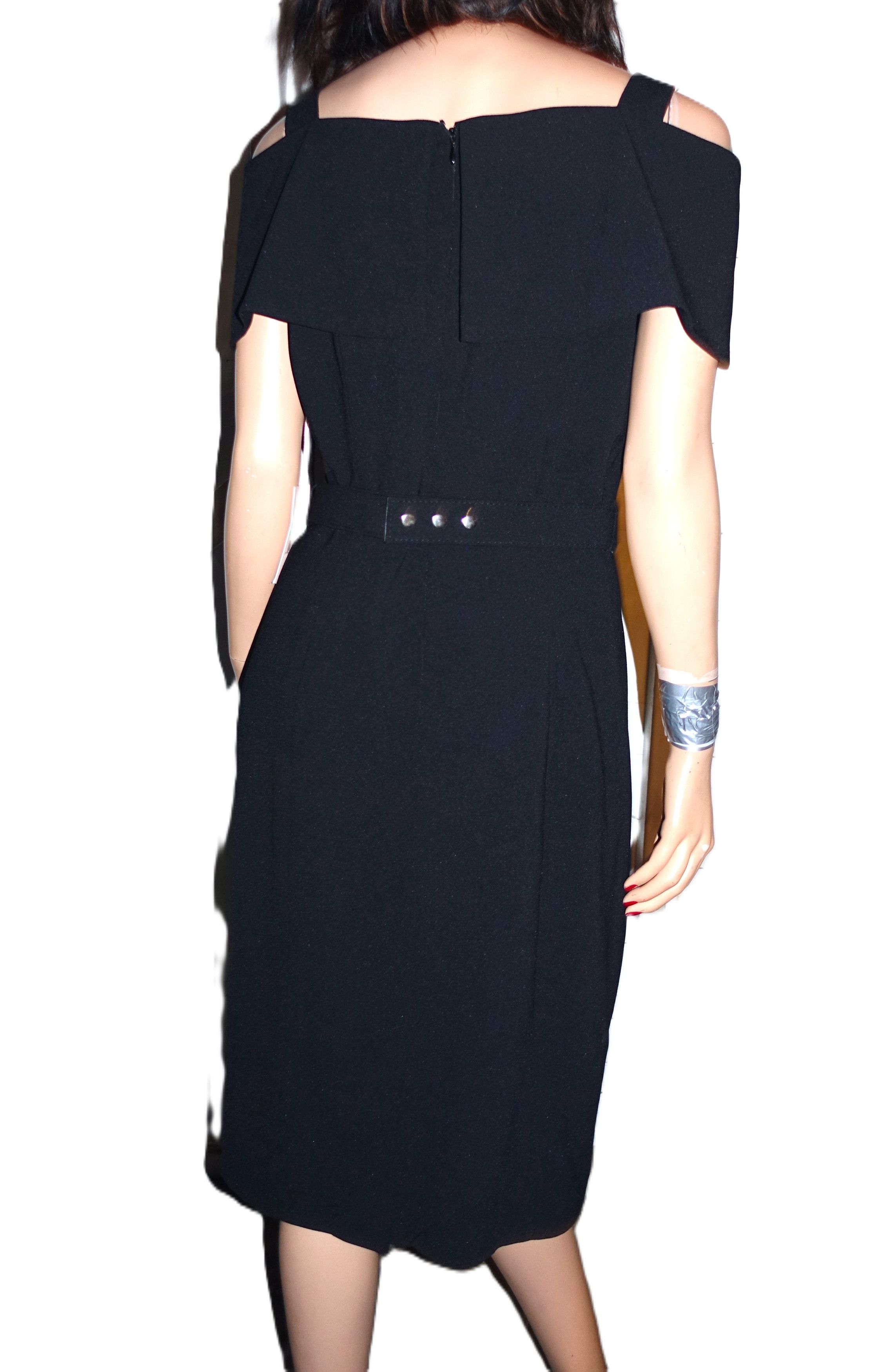 Nanette Lepore Nanette Lepore Black Cold Shoulder Dress 8 NWT Size M / US 6-8 / IT 42-44 - 5 Thumbnail