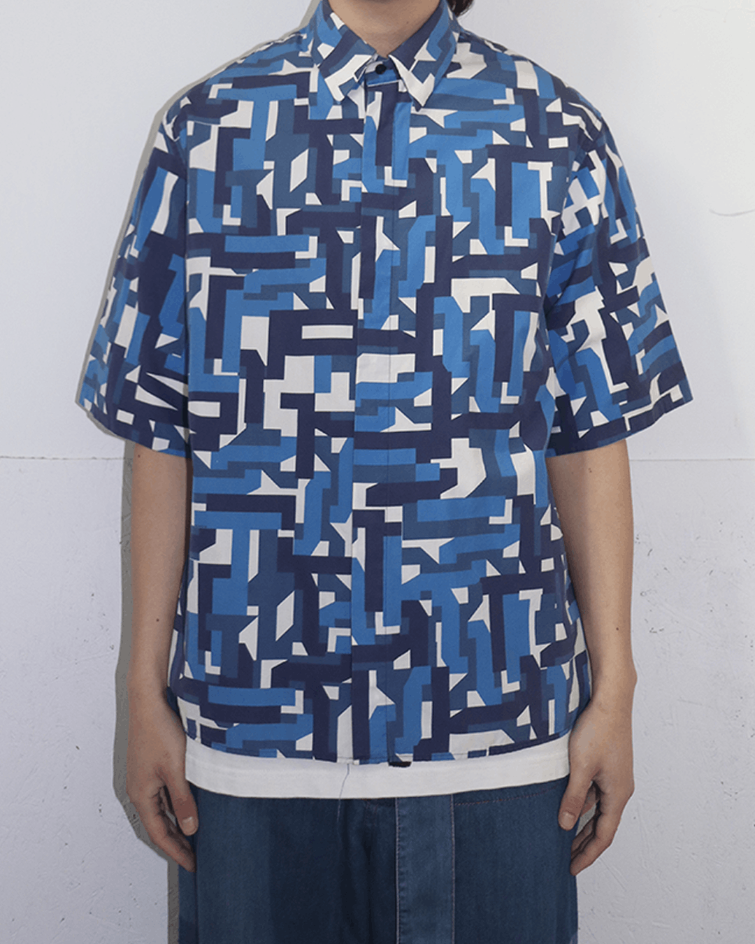 Jil Sander Jil Sander by Jil Sander SS13 Maze Printed Half Sleeve Shirt Size US M / EU 48-50 / 2 - 2 Thumbnail