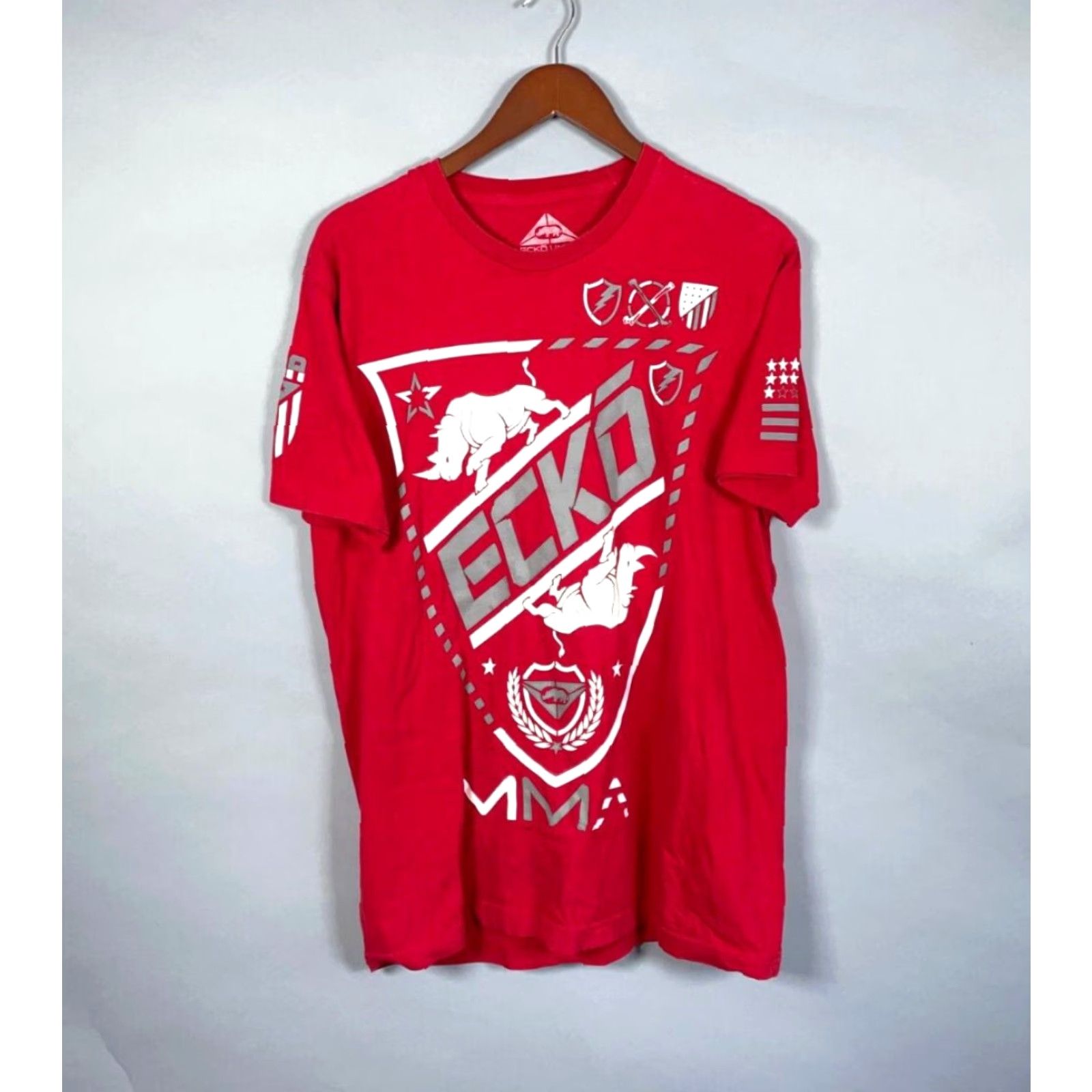 Ecko Unltd. VINTAGE Ecko Unltd. T-Shirt Main Point: MMA Graphic Red Short Sleeve Crew Neck Adult Large Men Slim Fit 2000s Hip Hop Retro - Mens Size US L / EU 52-54 / 3 - 2 Thumbnail