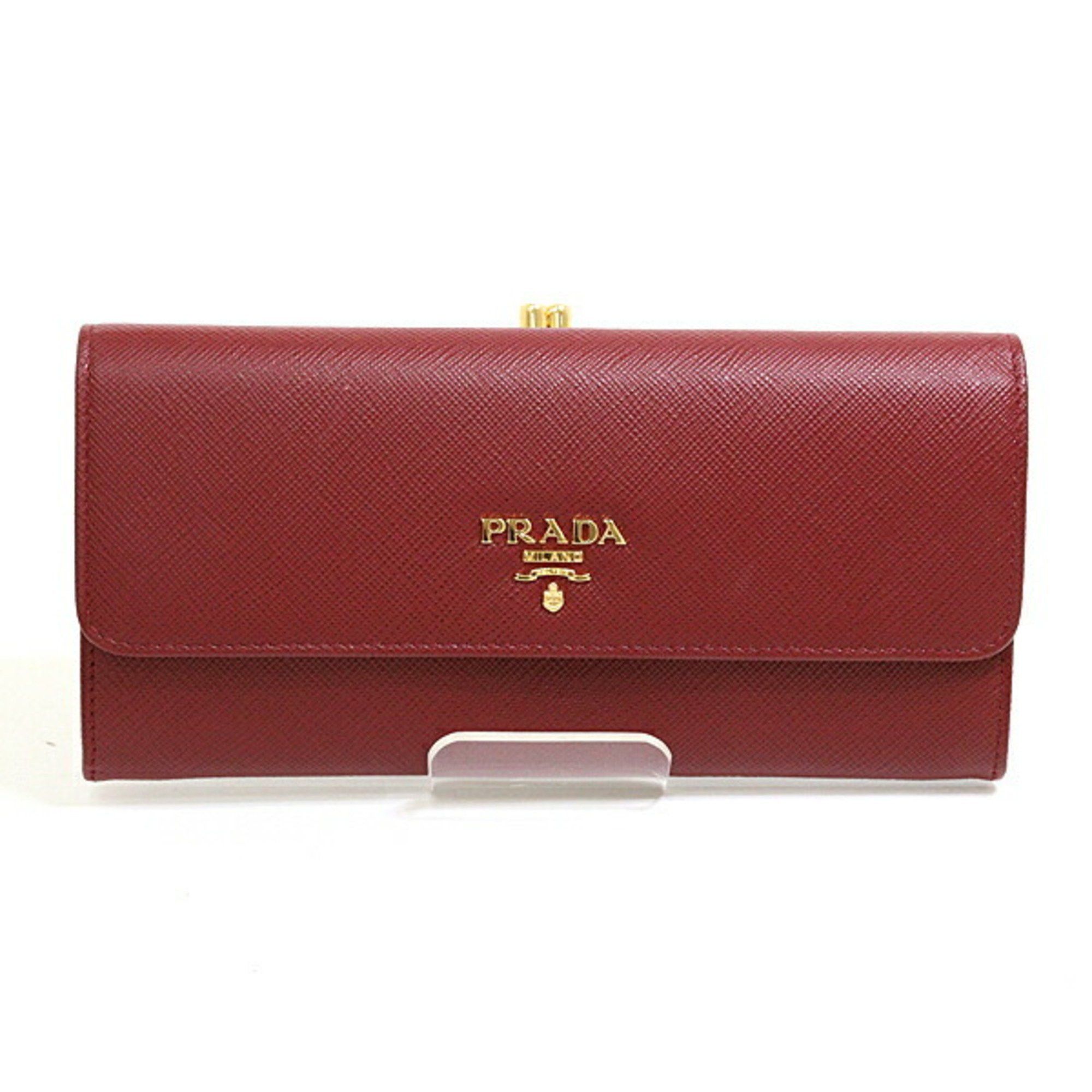 Prada PRADA Long Wallet 1ME306 Bordeaux CERISE Size ONE SIZE - 1 Thumbnail