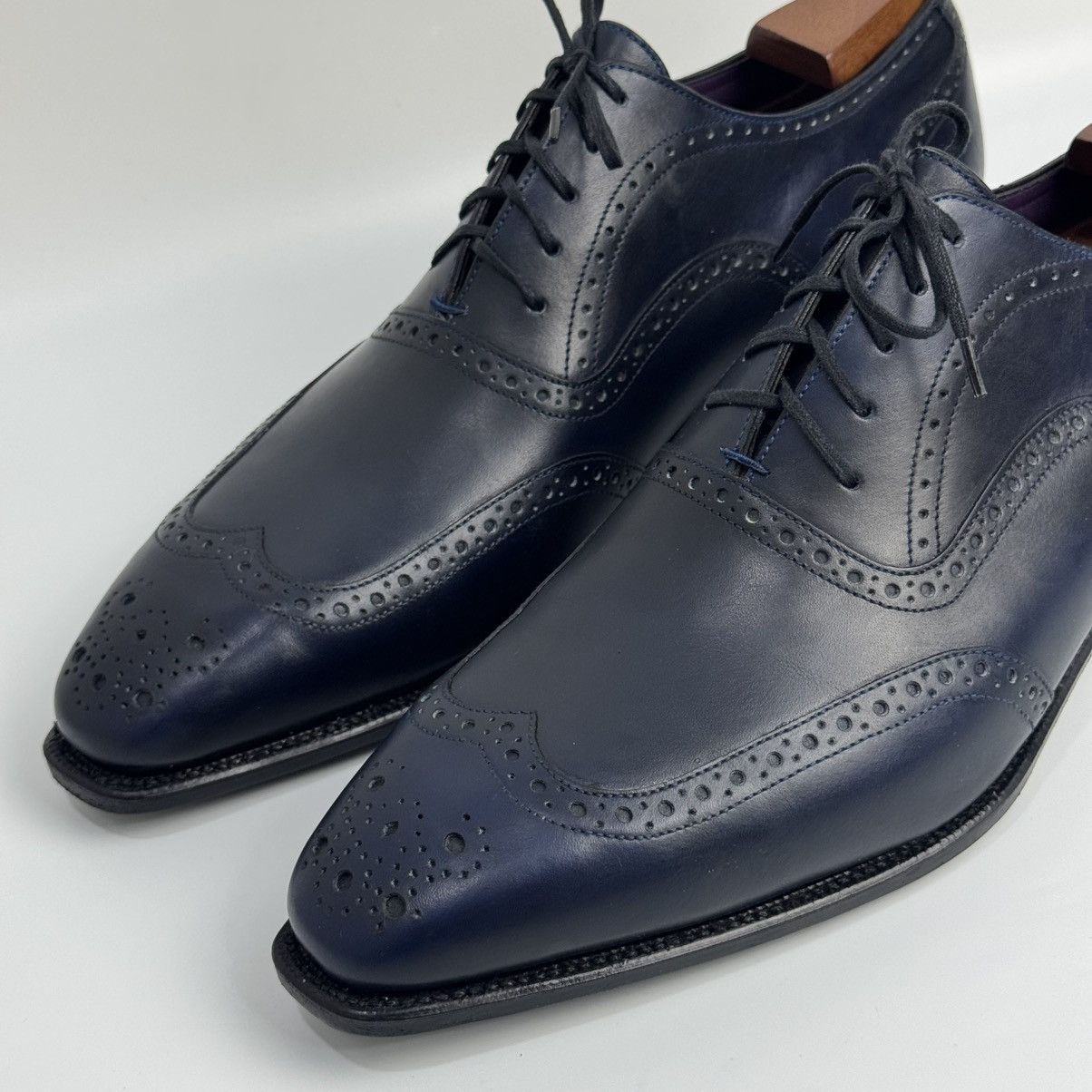Corthay Corthay Bespoke Wingtip Oxford Navy Blue PatinaLeather Shoes Size US 10 / EU 43 - 16 Thumbnail