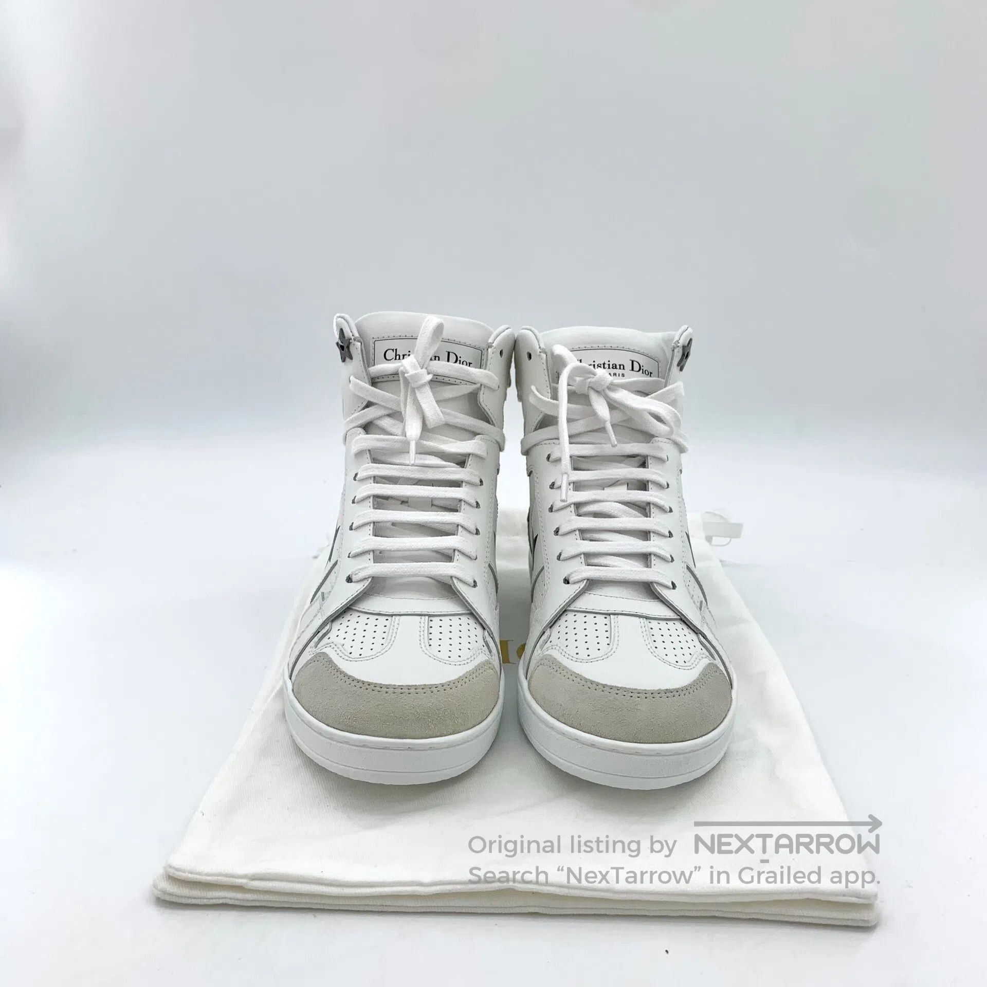Dior Dior White Five Star Laced Casual Flat High Top Sneakers| Size US 4.5 / IT 34.5 - 8 Thumbnail