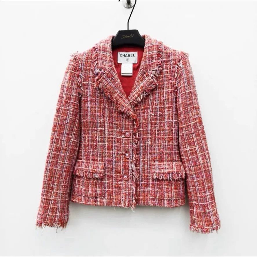 Chanel Chanel Vintage 04P Tweed Fringe Jacket Size US XS / EU 42 / 0 - 1 Thumbnail