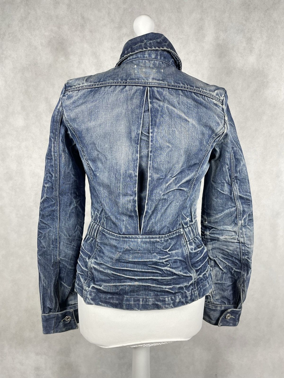 Diesel × If Six Was Nine × Le Grande Bleu (L.G.B.) Y2K Diesel Distressed Denim Jacket Coat Zip Up 00s 2000s Size M / US 6-8 / IT 42-44 - 3 Thumbnail