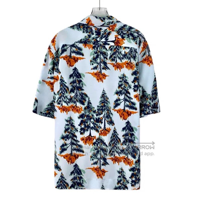 Acne Studios Acne Studios Light Blue Floral Print All-Over Printed Coll Size US M / EU 48-50 / 2 - 2 Thumbnail