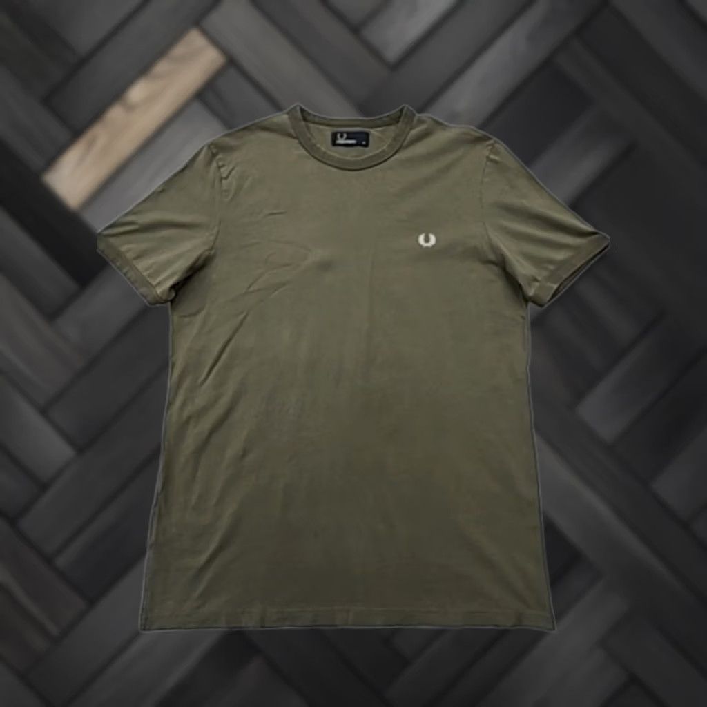 Fred Perry Fred Perry Mens Olive Green Logo T-Shirt Size M Regular Size US M / EU 48-50 / 2 - 1 Thumbnail