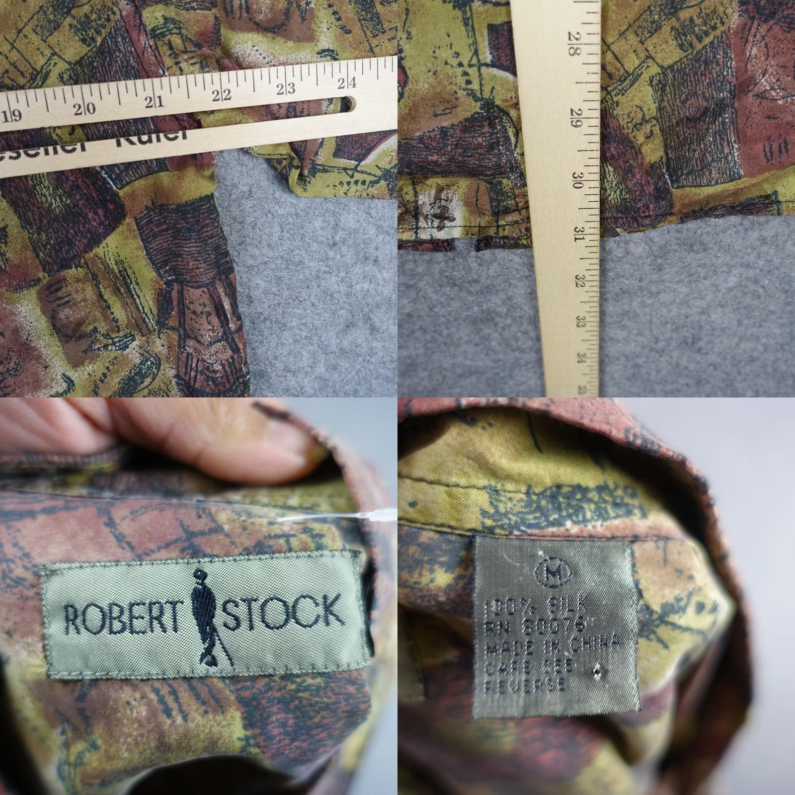 Vintage VINTAGE Robert Stock Shirt Mens M Brown Silk Button Up Short Sleeve Size US M / EU 48-50 / 2 - 8 Thumbnail