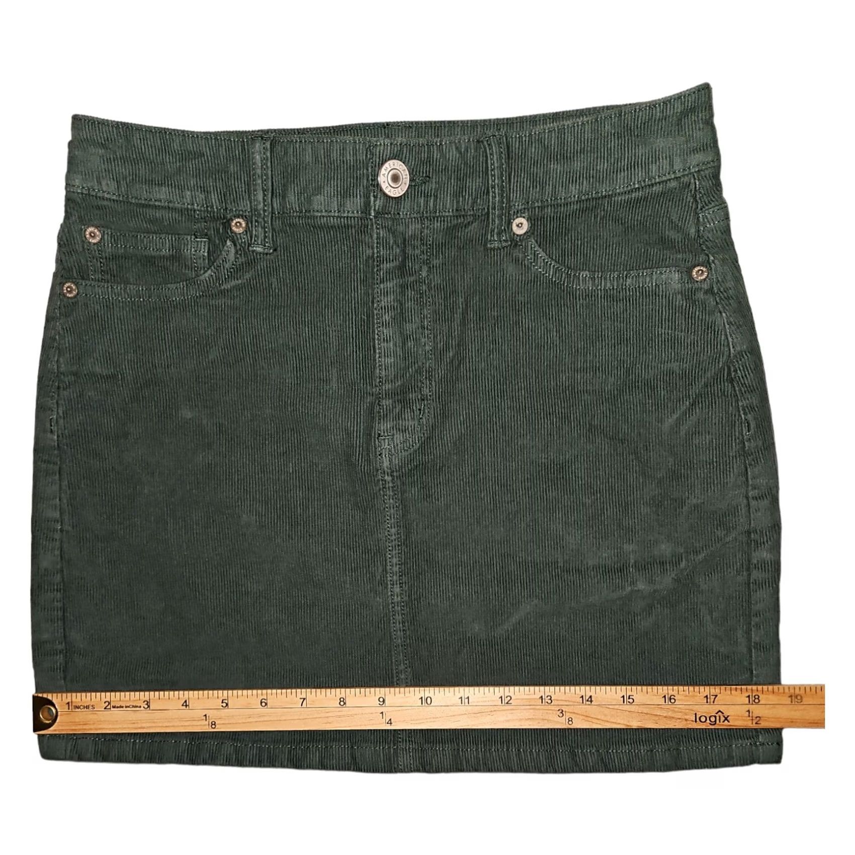 American Eagle Outfitters VINTAGE American Eagle Outfitters Corduroy Skirt Women's 2 High Rise Mini Green Casual Preppy 90s Boys? Size 26" / US 2 / IT 38 - 7 Thumbnail