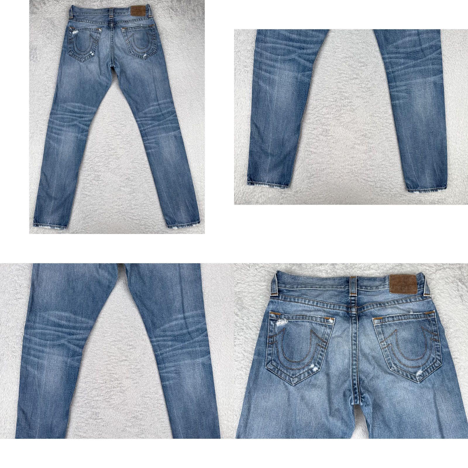True Religion True Religion Jeans Mens 30x31 Blue Denim Logan Relaxed Taper Distressed Cotton Jeans Mens Blue Denim 90s Rock City Logo True Religion Logan Boy? Size US 30 / EU 46 - 10 Thumbnail