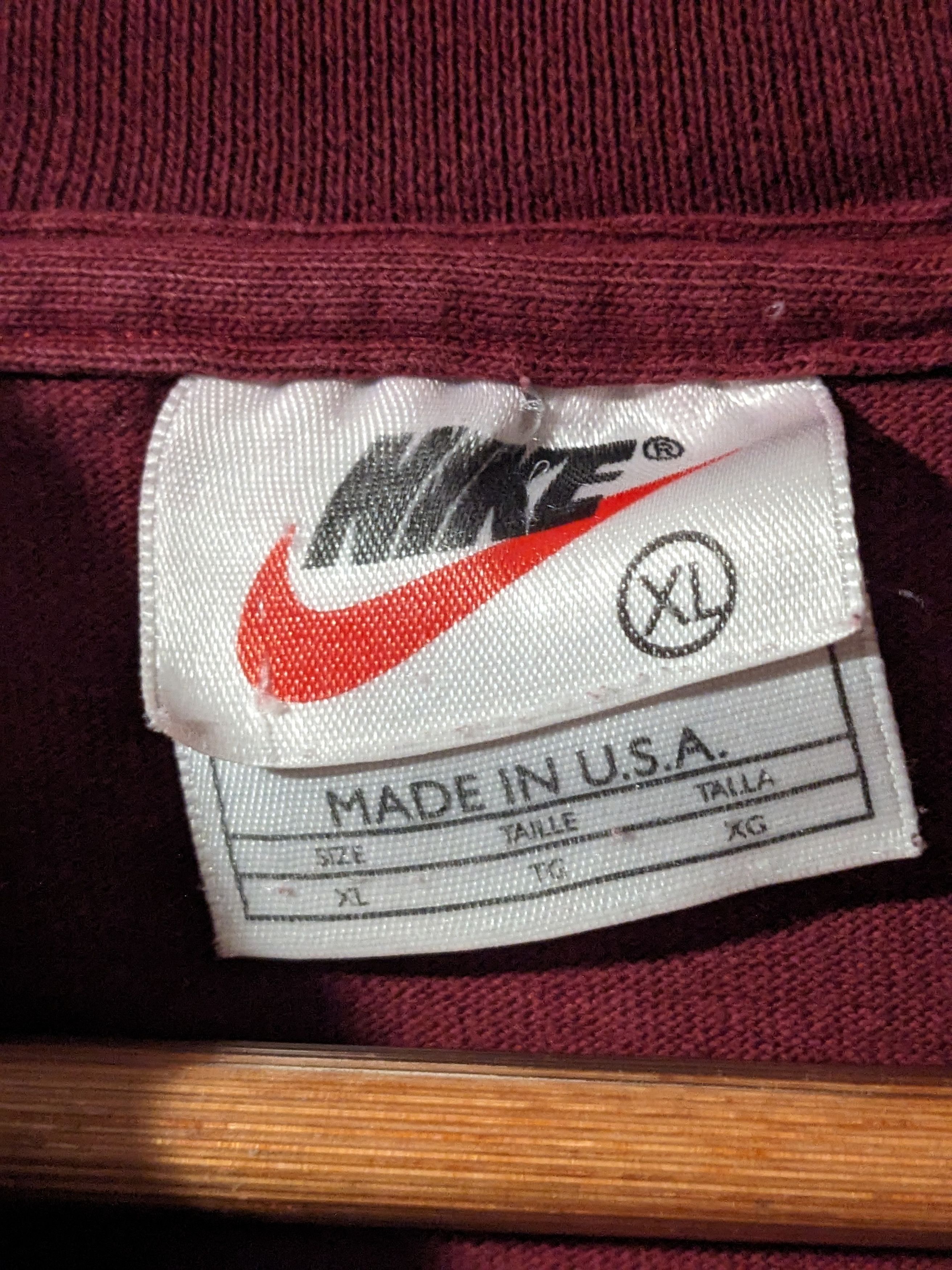 Nike × Vintage Vintage 90s Nike Swoosh Red X-Large Turtle Neck Long-Sleeve Size US XL / EU 56 / 4 - 3 Thumbnail