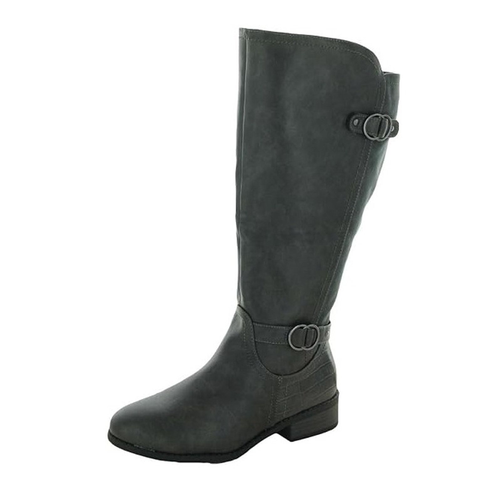 The Unbranded Brand Karen Scott Women Grey Vegan Leather Knee-High Boots US 6.5 Size US 6.5 / IT 36.5 - 1 Thumbnail