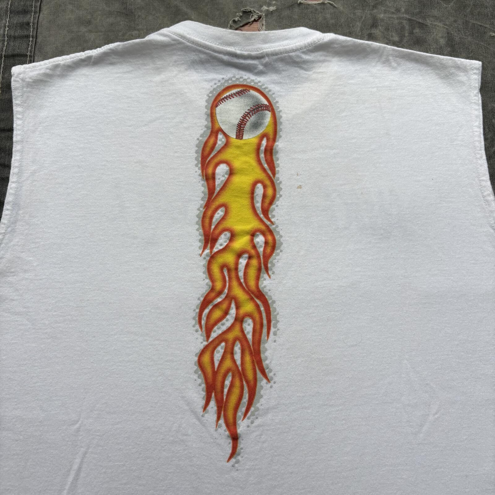 Nike Vintage Y2K Nike Baseball Fire Flames Sport Sleeveless Shirt Size US M / EU 48-50 / 2 - 6 Thumbnail
