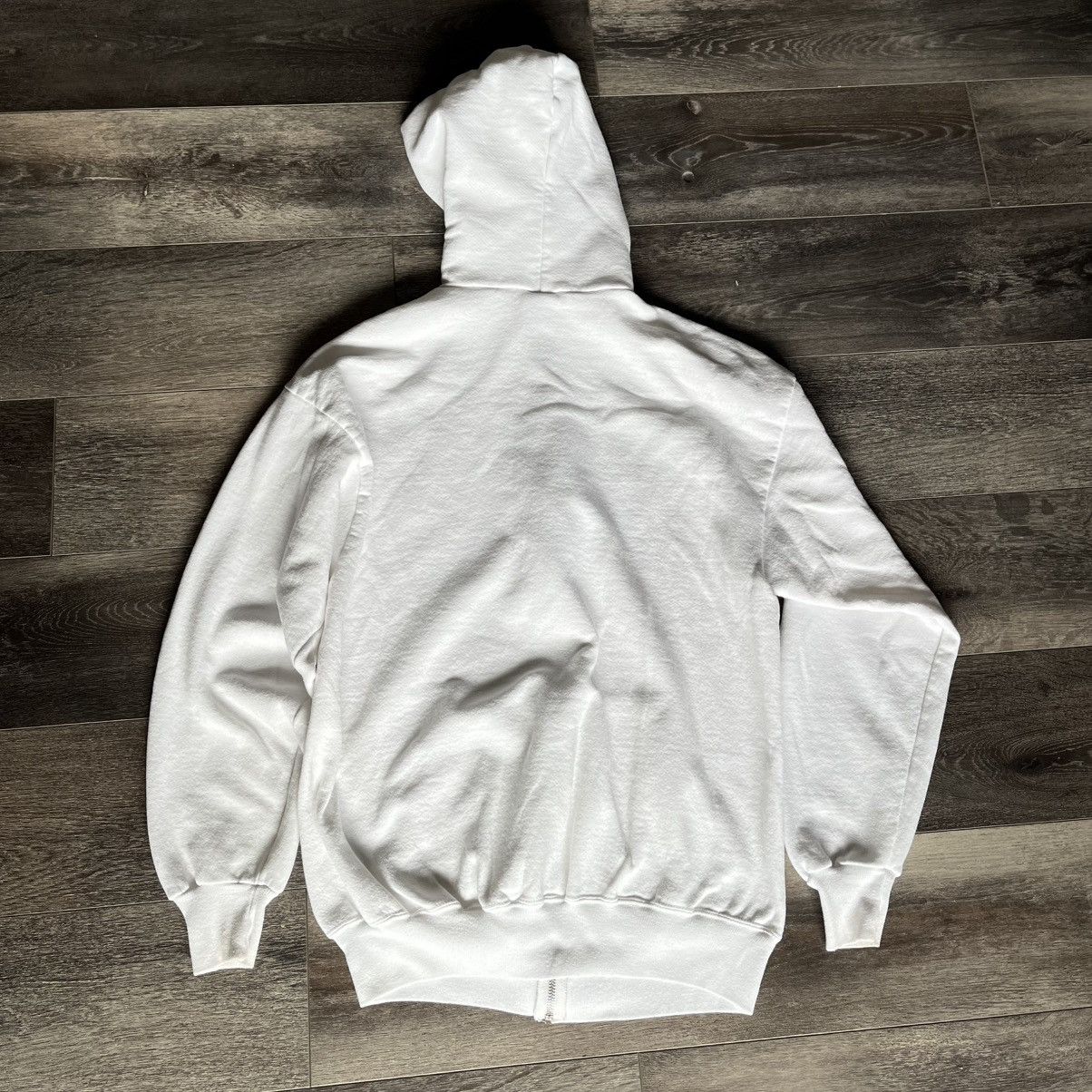 Jerzees Vintage 1990s Jerzees by Russell White Blank Zip Up Hoodie Size US XL / EU 56 / 4 - 2 Thumbnail