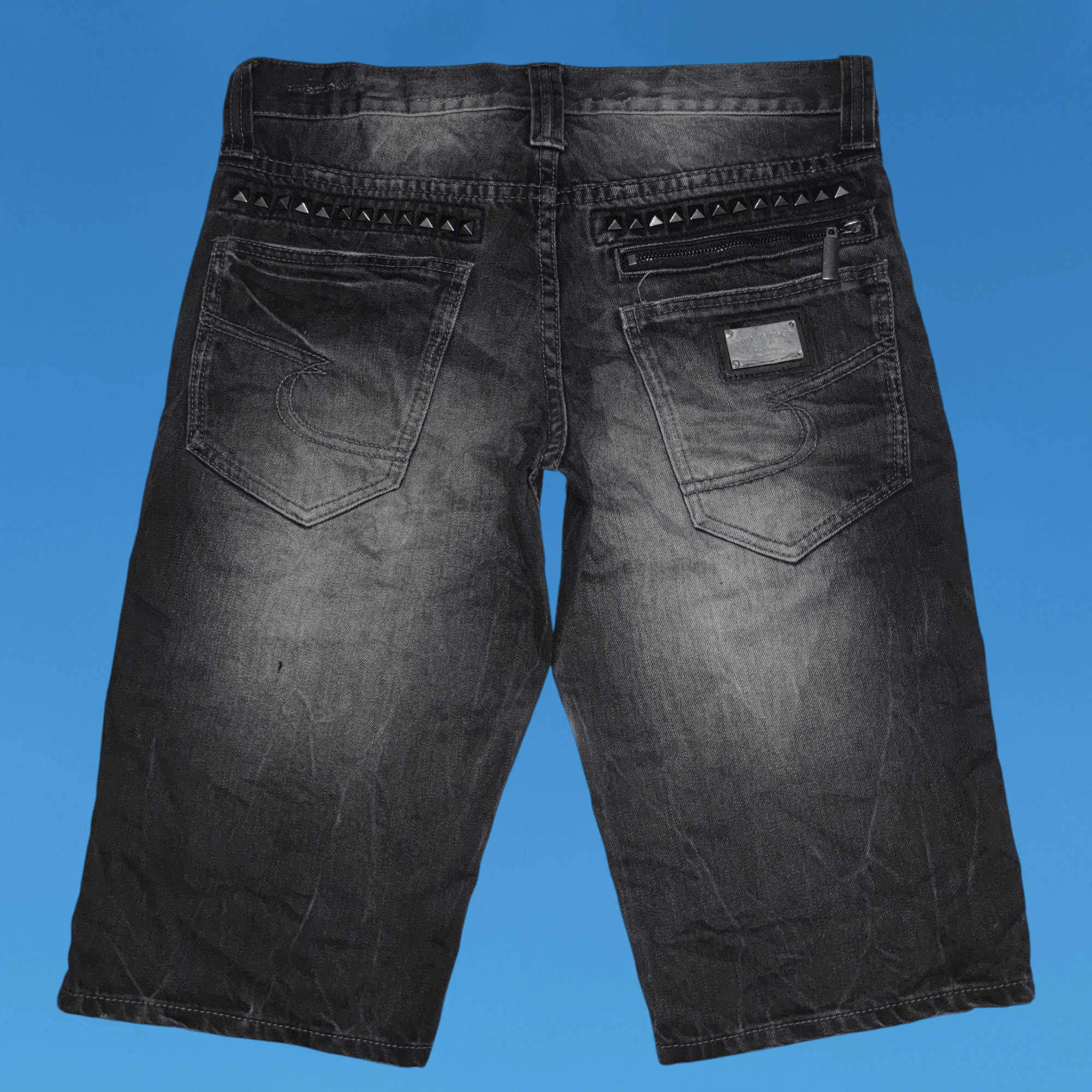 semanticdesign Semantic Design Studded Denim Short Pants Size US 31 - 2 Thumbnail