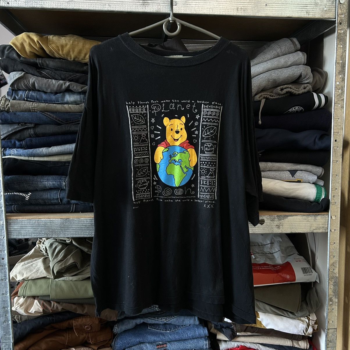 Disney Vintage Disney Winnie Pooh 1990’s black cartoon tee size XL Size US XL / EU 56 / 4 - 1 Thumbnail