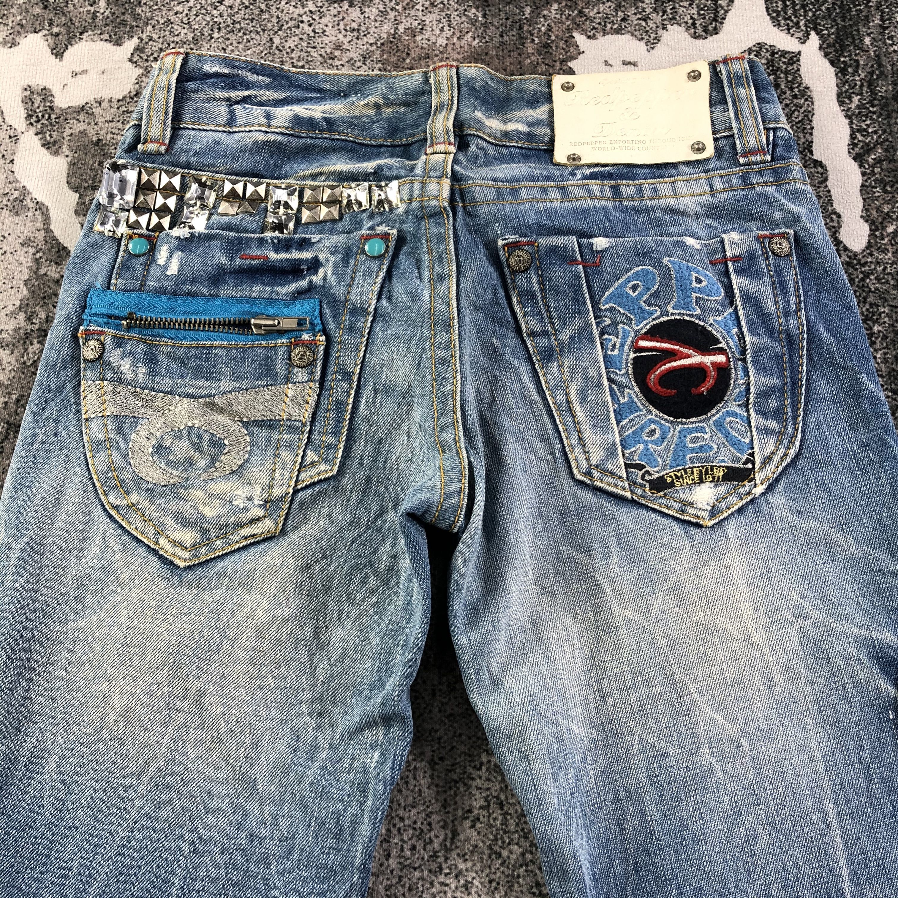 Japanese Brand Japanese Brand Red Pepper Denim Blue Flare Denim KJ1798 Size 29" - 4 Thumbnail