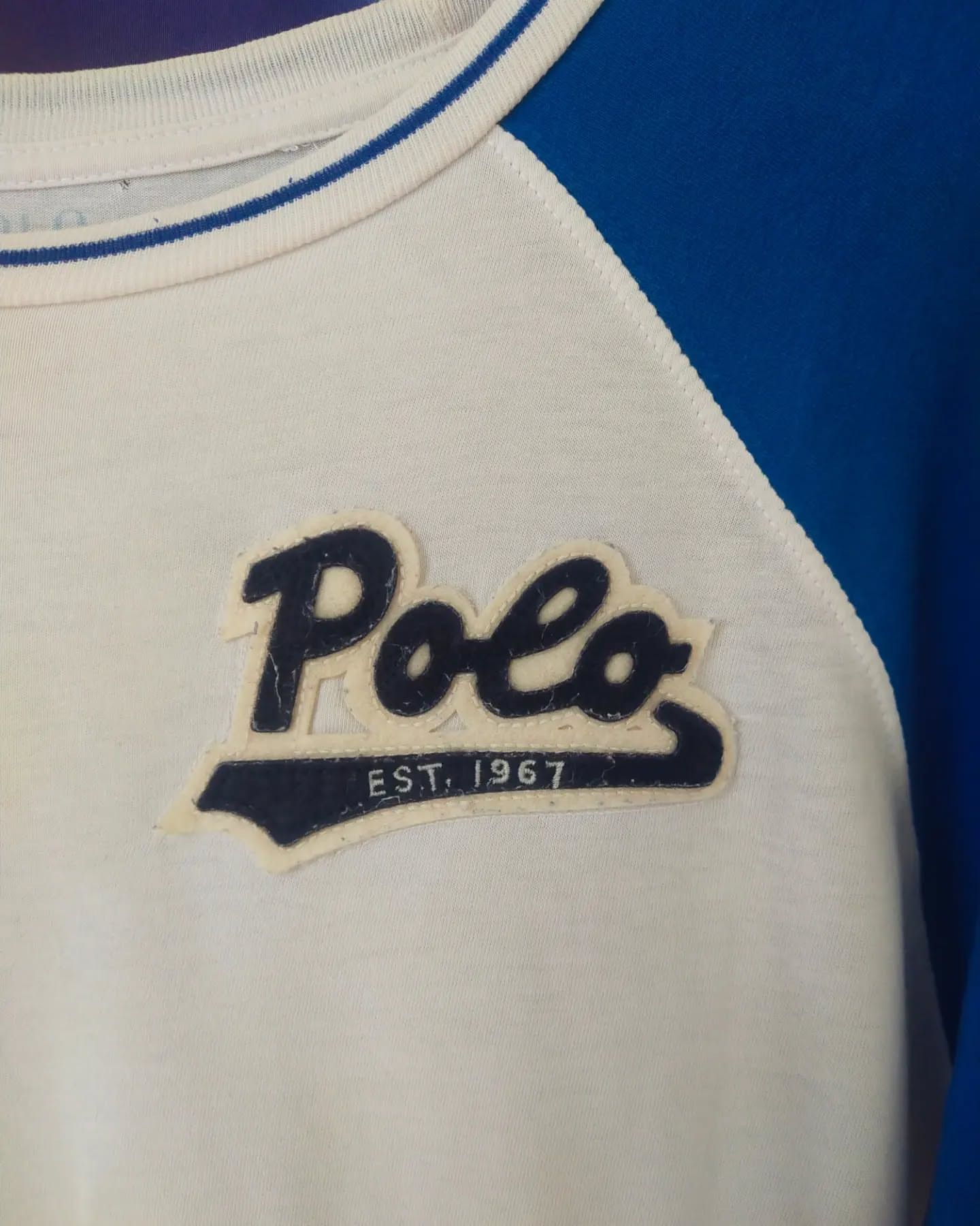 Polo Ralph Lauren Polo Ralph Lauren Blue and White Spellout Longsleeve Size XL / US 12-14 / IT 48-50 - 2 Thumbnail