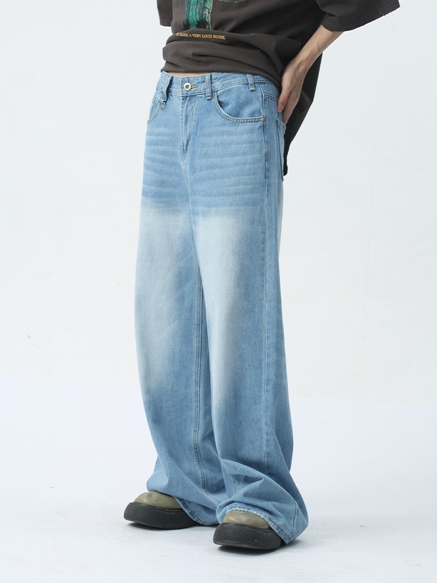 Jean Men's Distressed Light Blue Wide-Leg Jeans Size US 32 / EU 48 - 4 Thumbnail