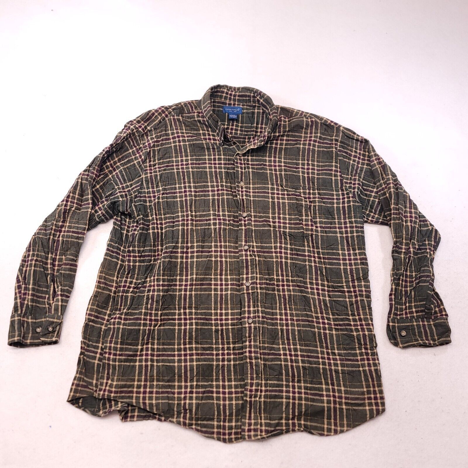 Towncraft Town Craft Tartan Flannel Shirt Mens Size Extra Large Green Size US XL / EU 56 / 4 - 2 Thumbnail