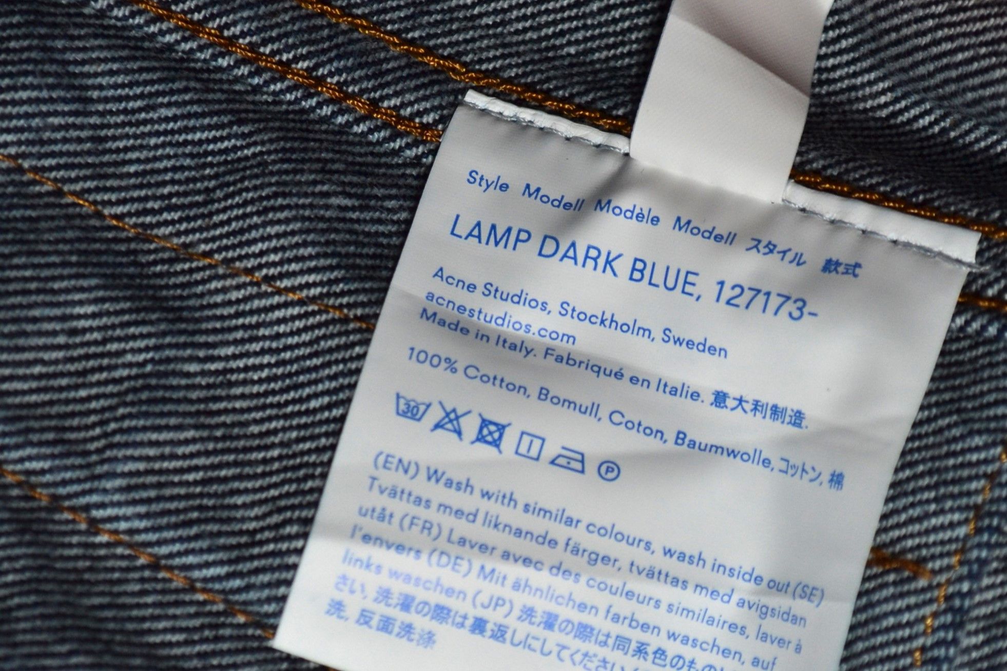 Acne Studios Acne Studios Bla Konst Dark Blue Lamp Denim Trucker Jacket Size M / US 6-8 / IT 42-44 - 14 Thumbnail