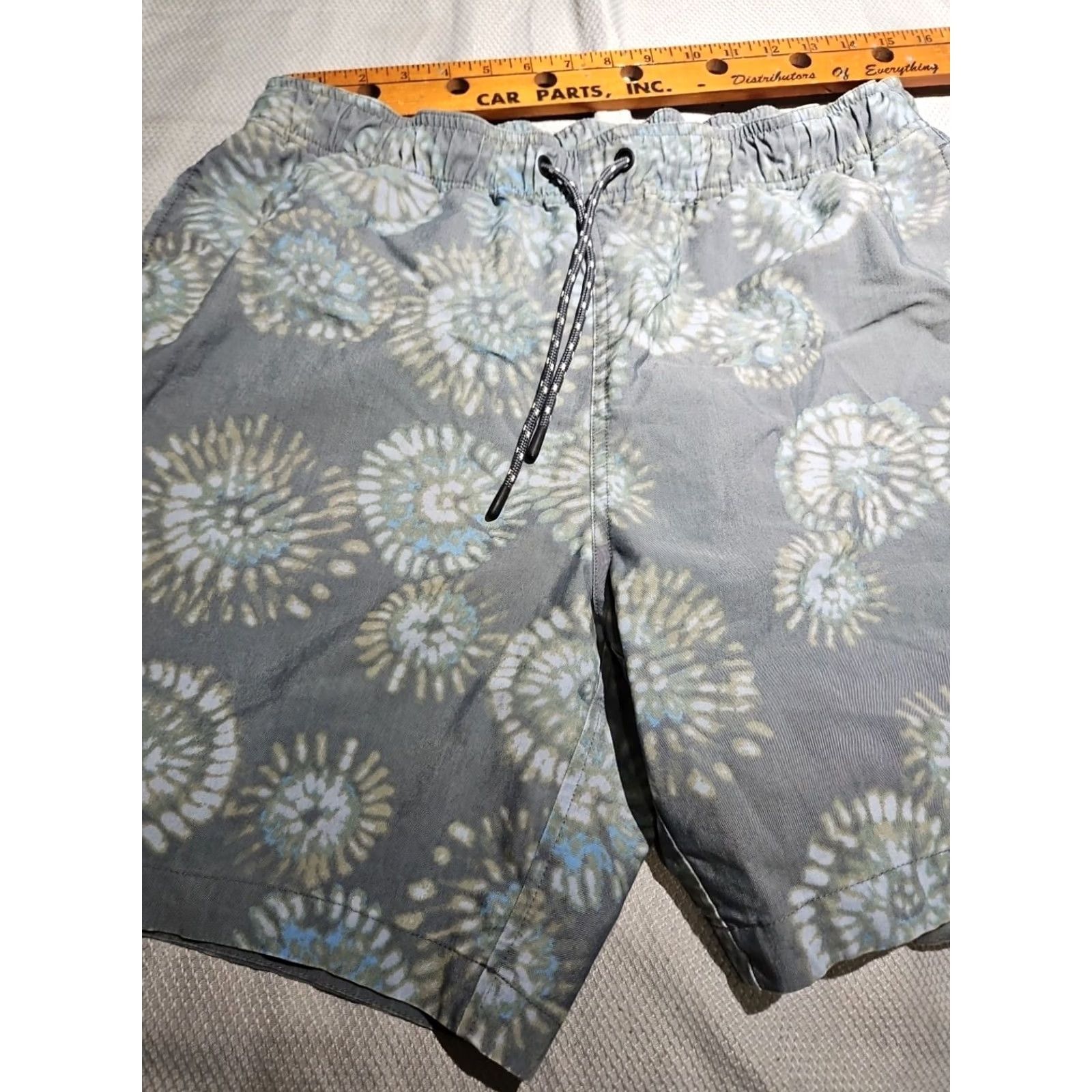 Toad&Co Toad&Co Shorts Men Large Blue Organic Cotton Blend Stretch Geometric Drawstring Size US 33 - 4 Thumbnail