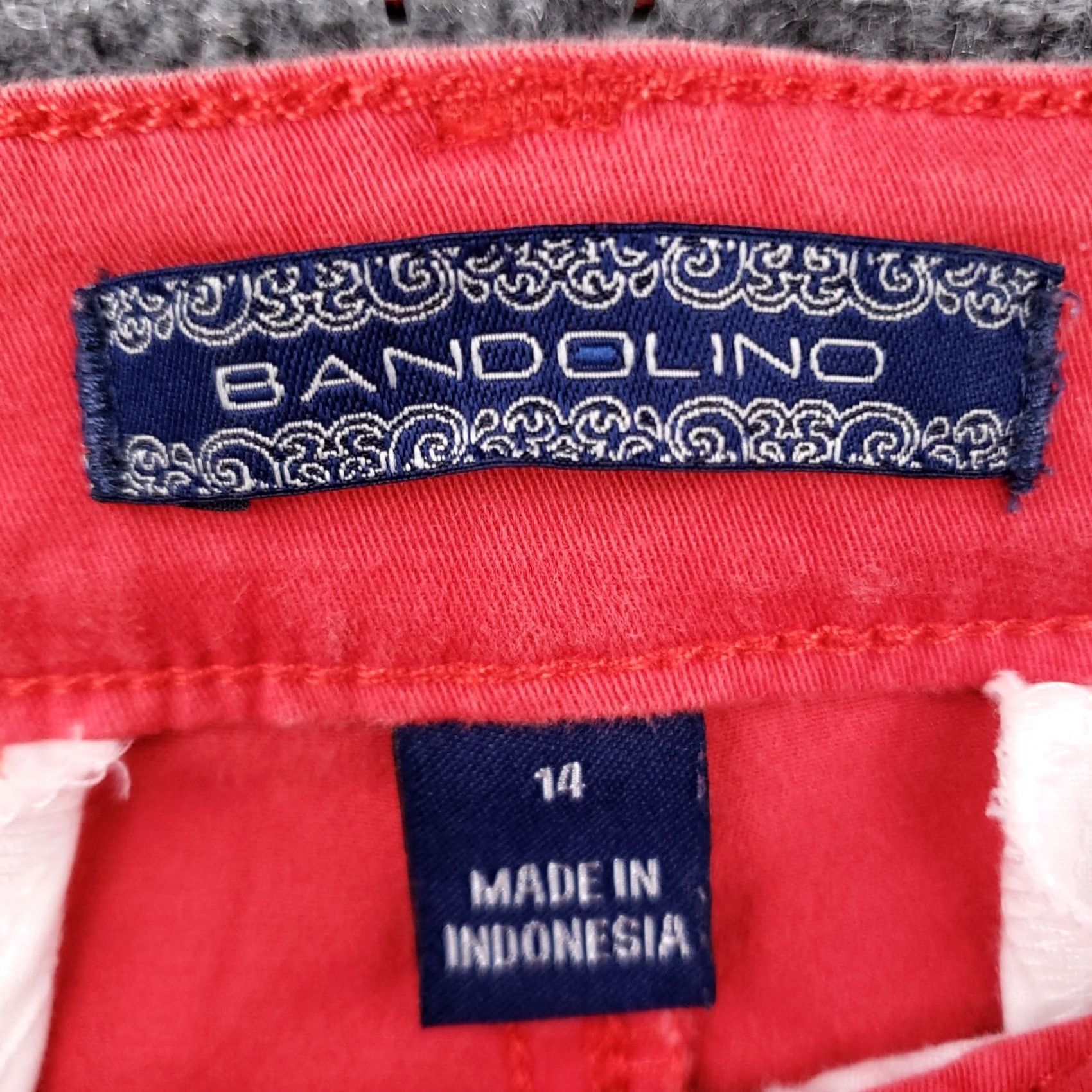 Vintage Bandolino Pants Womens Red Chino Straight Leg Flat Front Size 14 Preppy Size 36" / US 14 / IT 50 - 3 Thumbnail
