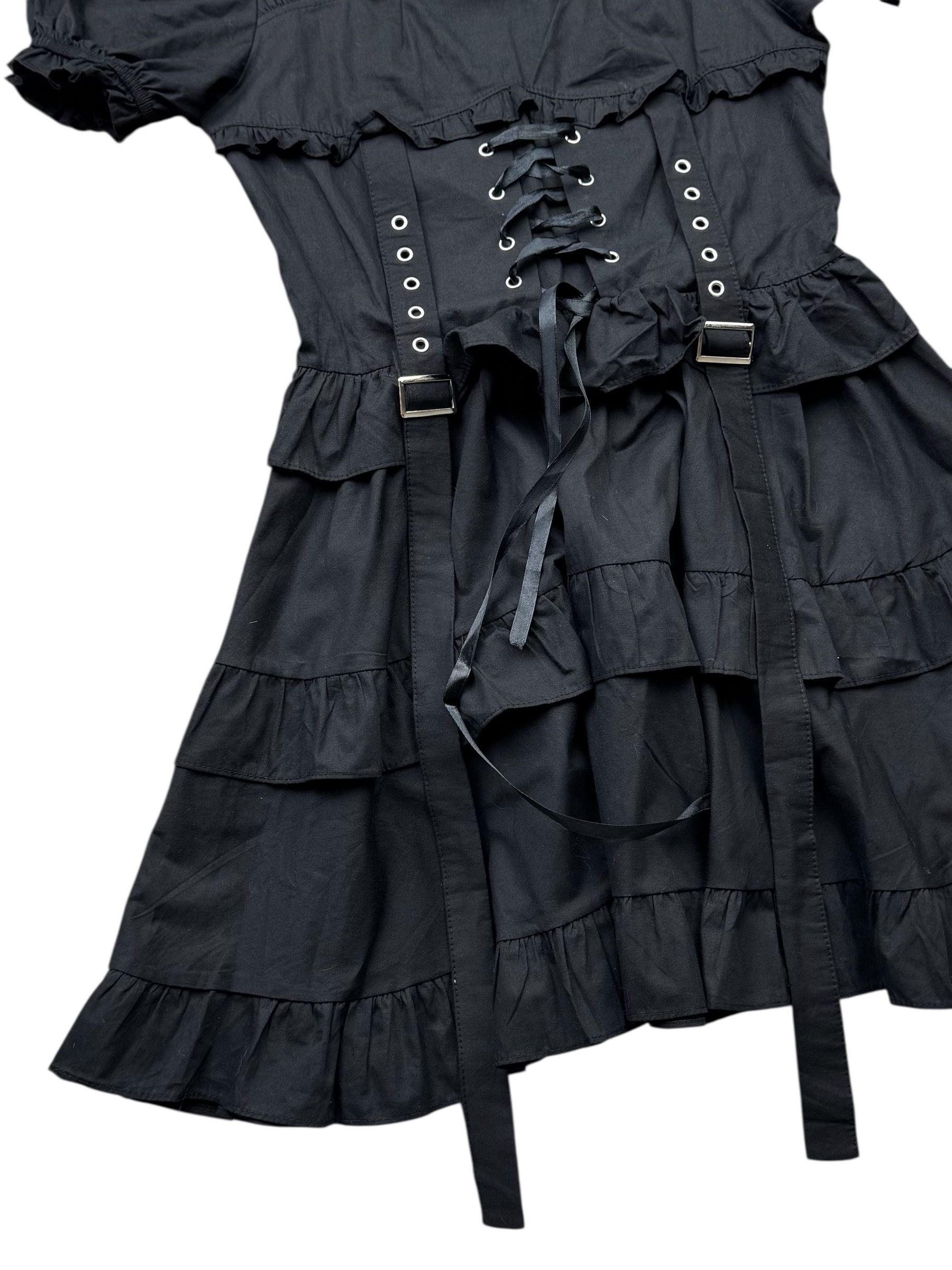 Japanese Brand Vintage Flare Dress With Bondage(V235) Size XS / US 0-2 / IT 36-38 - 3 Thumbnail