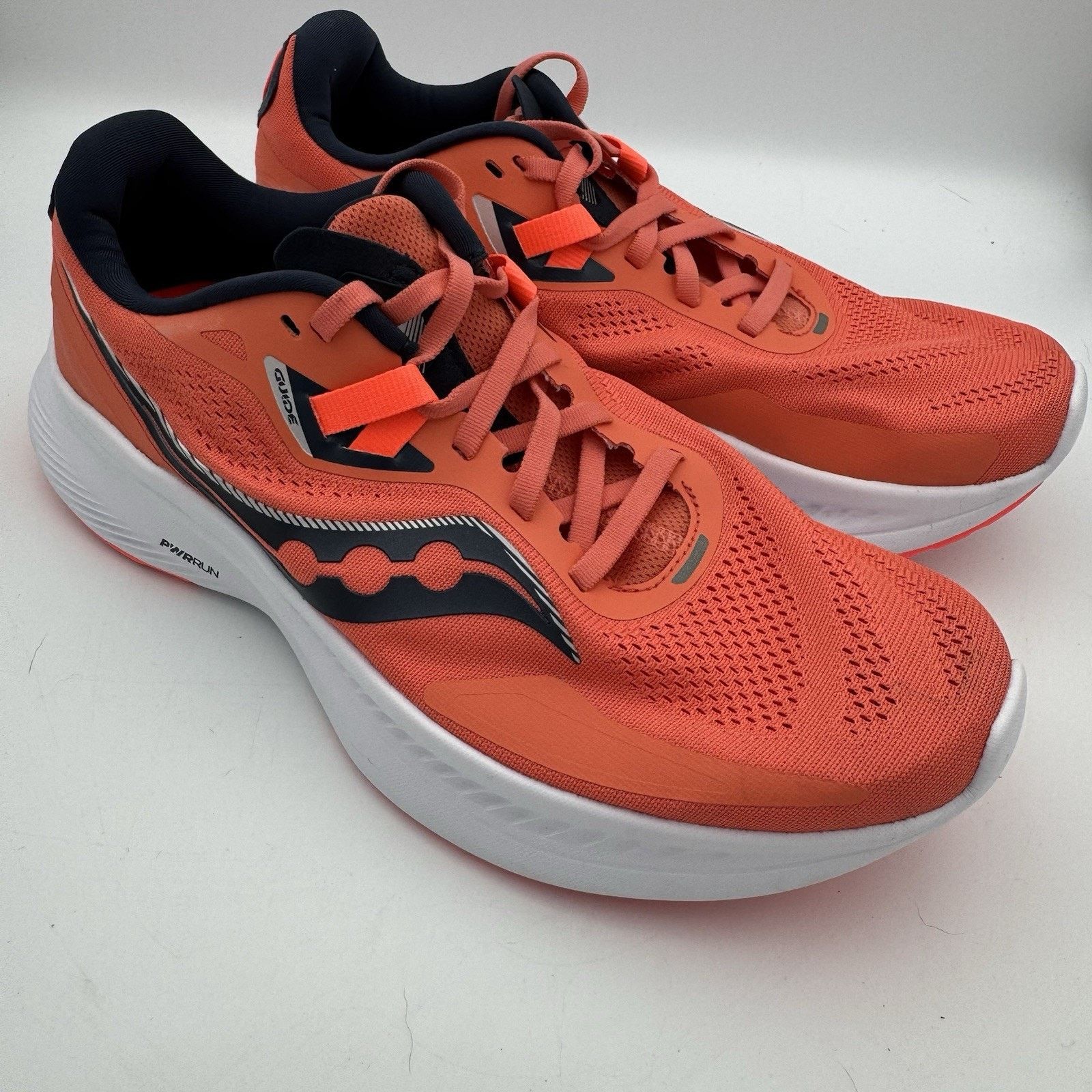Saucony Guide 15 Size 9.5 Orange White Athletic Running Shoes, Women's