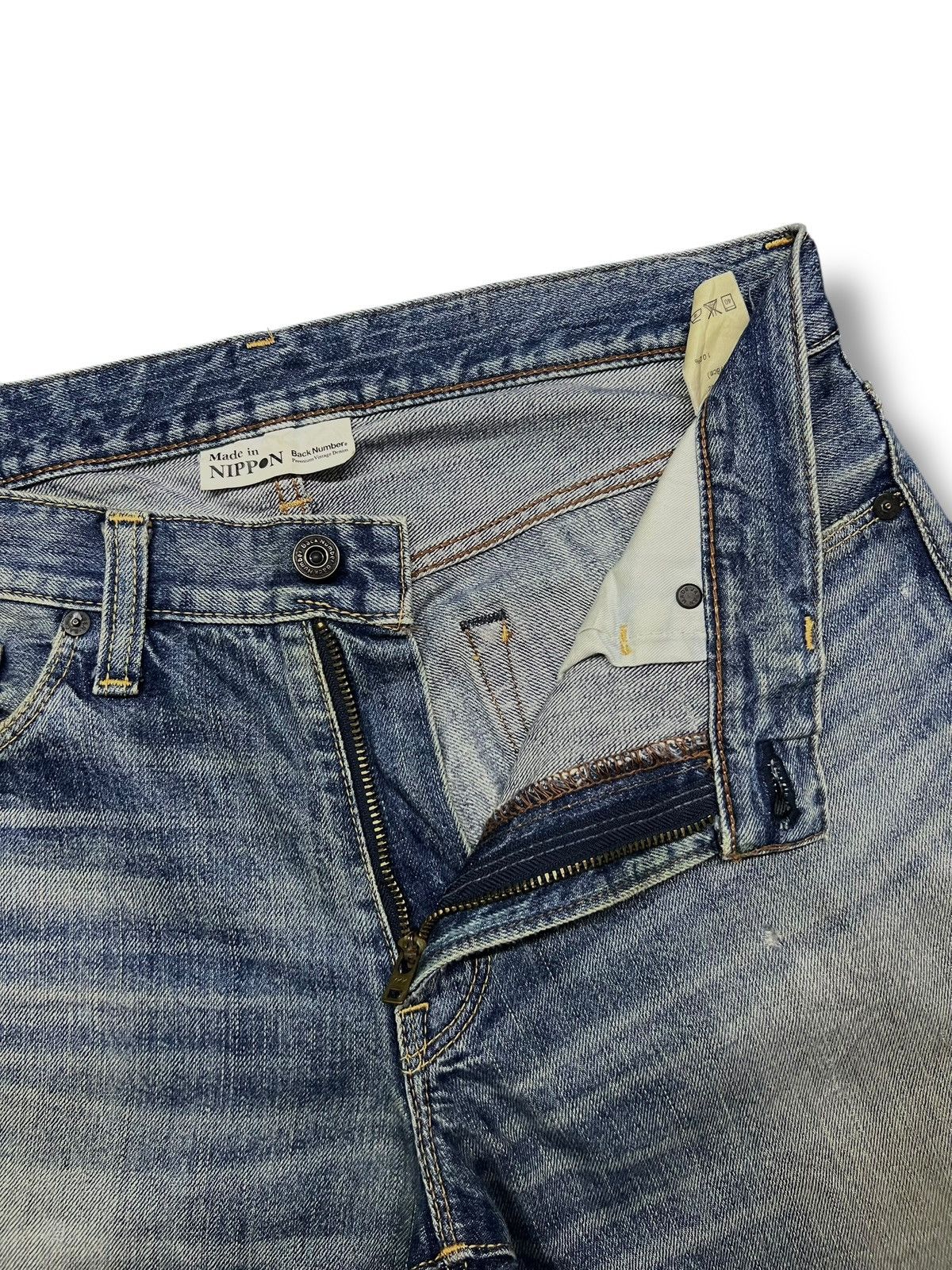 Japanese Brand Vintage Back Number Nippon Japan - Faded Rusty Wash Jeans Size US 33 - 9 Thumbnail