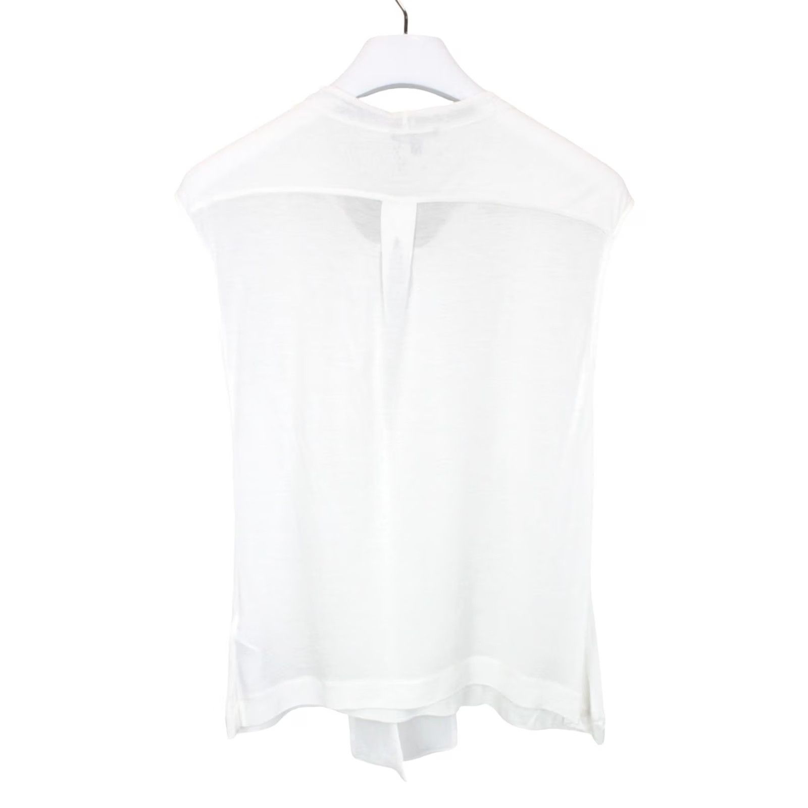 Massimo Dutti Massimo Dutti Blouse Women's MEDIUM Sleeveless Self Tie Pleated Details White Size M / US 6-8 / IT 42-44 - 2 Thumbnail