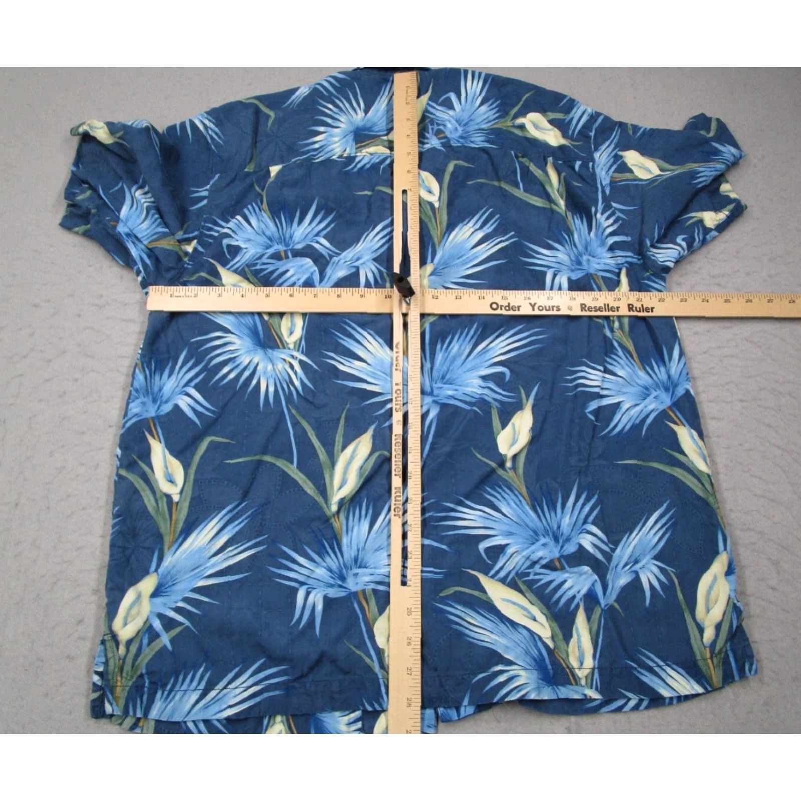 Tommy Bahama TOMMY BAHAMA Shirt Mens Large Blue Floral Button Up Silk Camp Loop Collar Size US L / EU 52-54 / 3 - 5 Thumbnail