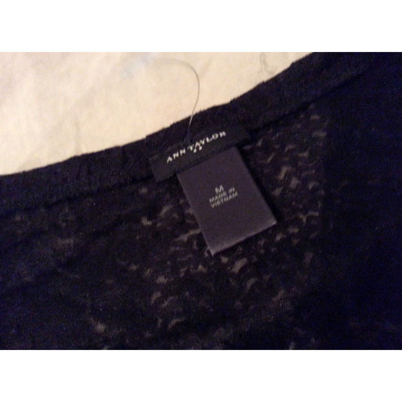 Ann Taylor Womens Ann Taylor Shirt M Medium Black Blouse Size M / US 6-8 / IT 42-44 - 4 Thumbnail