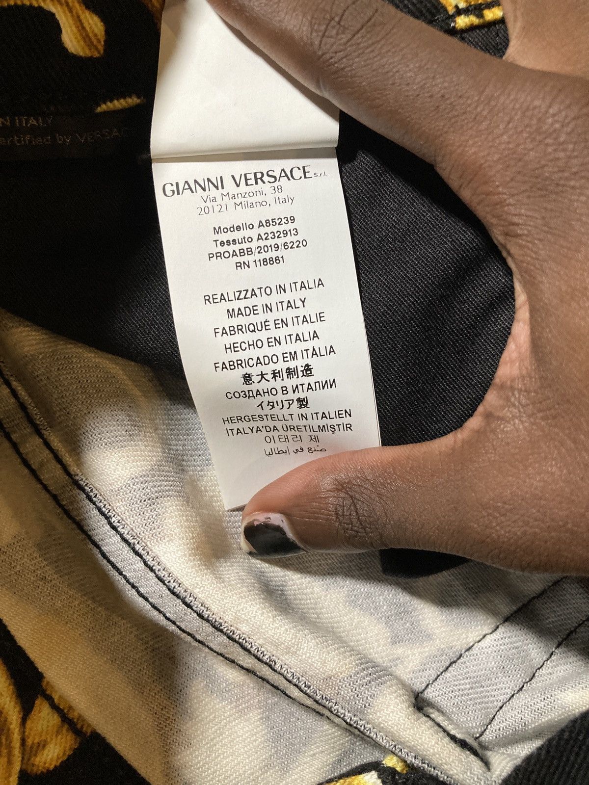 Jean × Versace Black+Red+Golden Baroque Versace Jeans Size US 32 / EU 48 - 8 Thumbnail