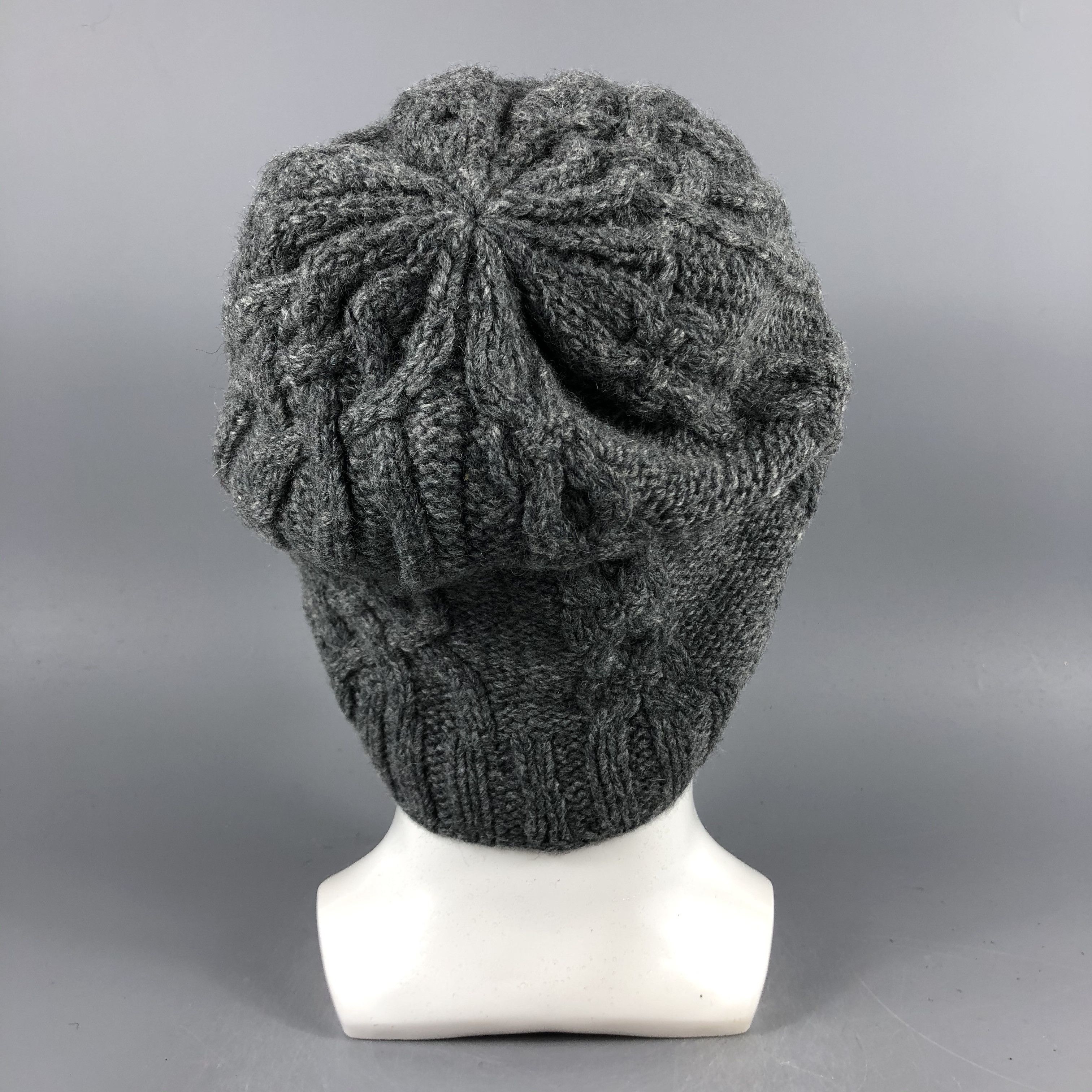 Aran Isles Knitwear × Vintage Aran Isle Gray Knit Beanie Snow Hat Snow Cap -D1261 Size ONE SIZE - 2 Thumbnail