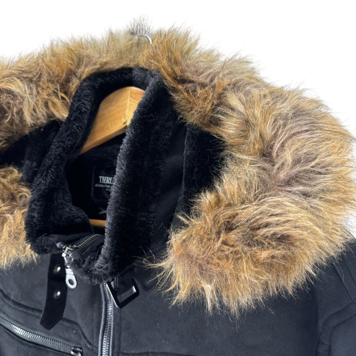 If Six Was Nine 🌟THRUXTON FUR HOODIE SYNTHETIC LEATHER JACKET Size M / US 6-8 / IT 42-44 - 5 Thumbnail