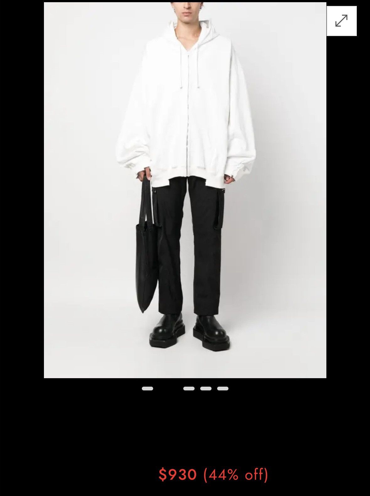 Vetements VETEMENTS Men White Cut Up Destroyed Hoodie Size M Oversized Size US M / EU 48-50 / 2 - 4 Thumbnail