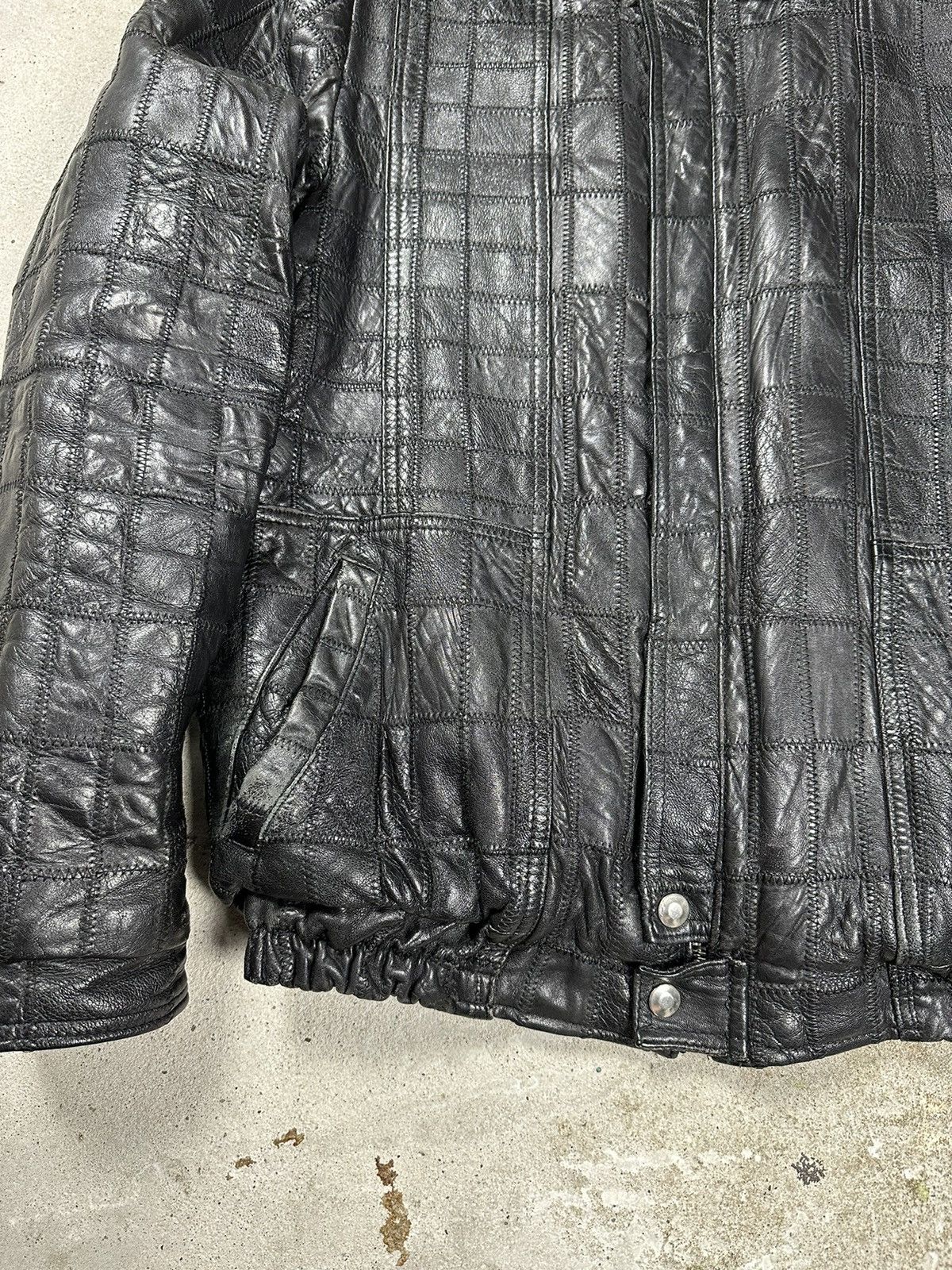 Vintage Vintage 90s Black Patchwork Leather Jacket Moto Size US M / EU 48-50 / 2 - 3 Thumbnail