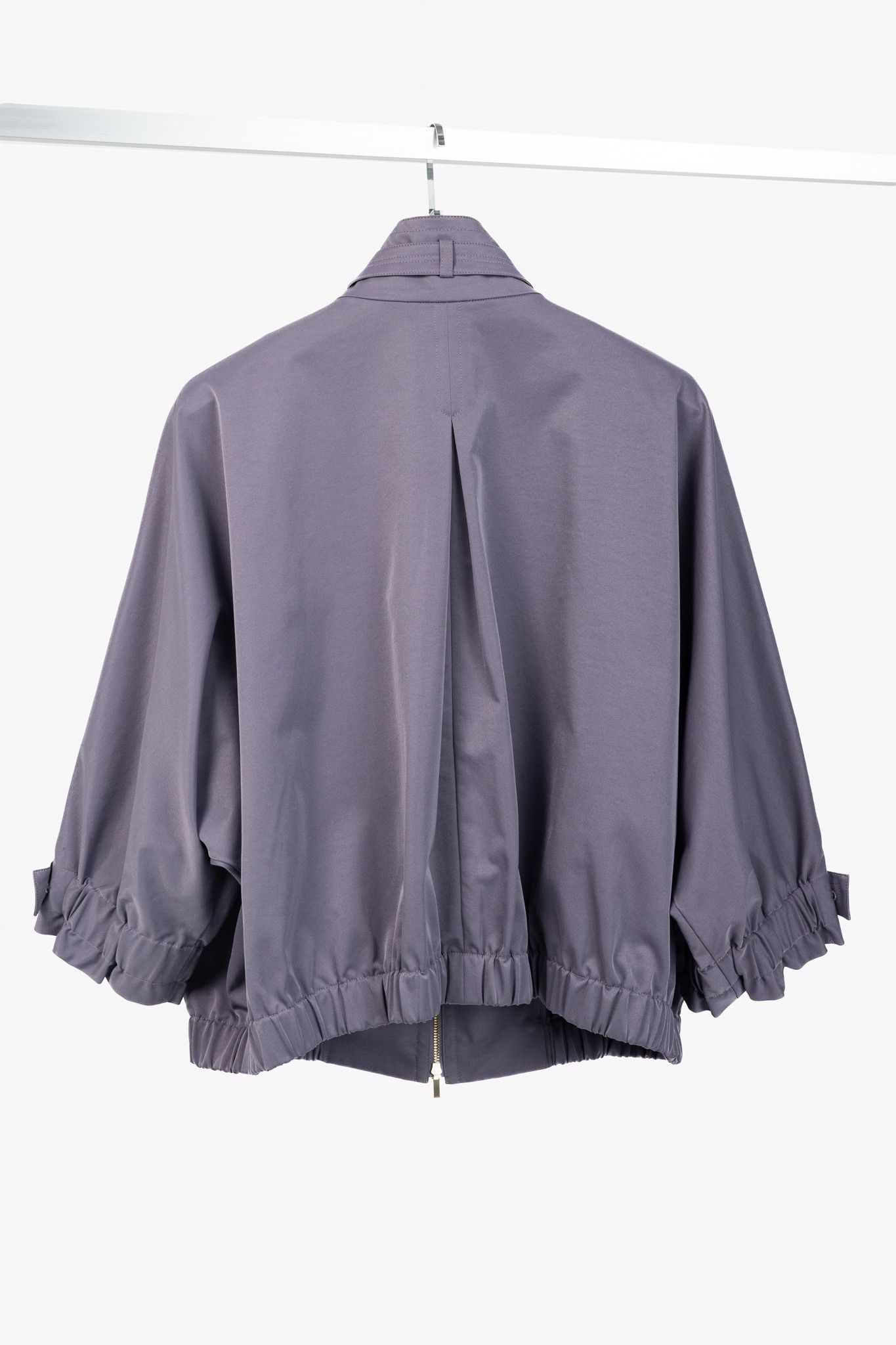 St. John St. John PF/12 Purple Mock-Neck Blouson Jacket Size L / US 10 / IT 46 - 2 Thumbnail