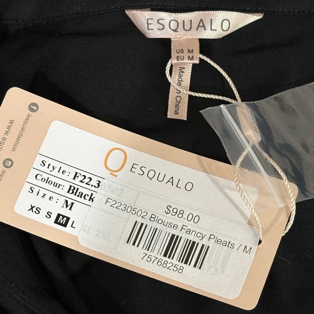 Other Esqualo Fancy Pleats Blouse NWT Size M / US 6-8 / IT 42-44 - 3 Thumbnail
