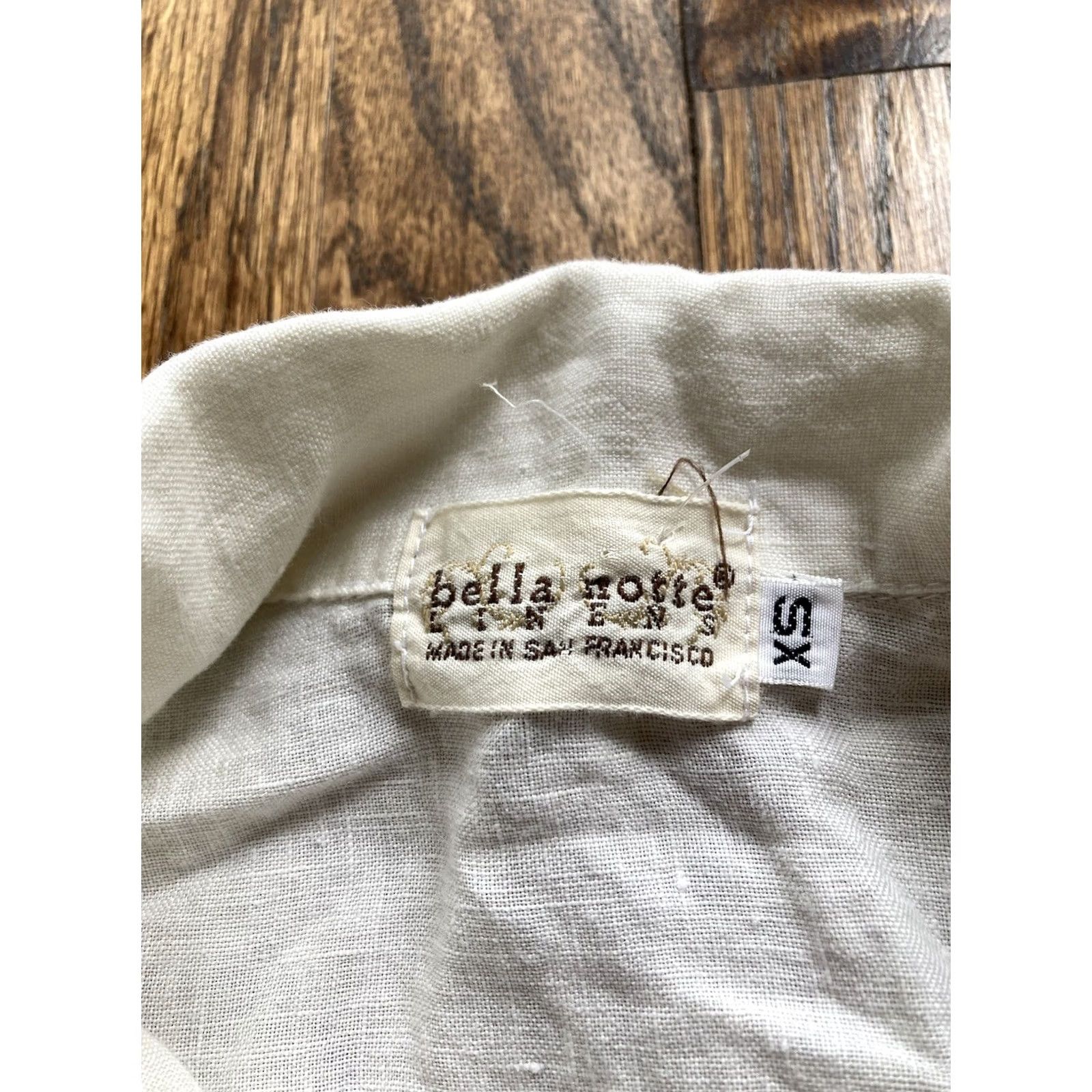 Bell Bella Notte Tunic Shirt XS Womens Ivory Button-Up 100% Linen USA Made Quiet Luxury Size XS / US 0-2 / IT 36-38 - 6 Thumbnail