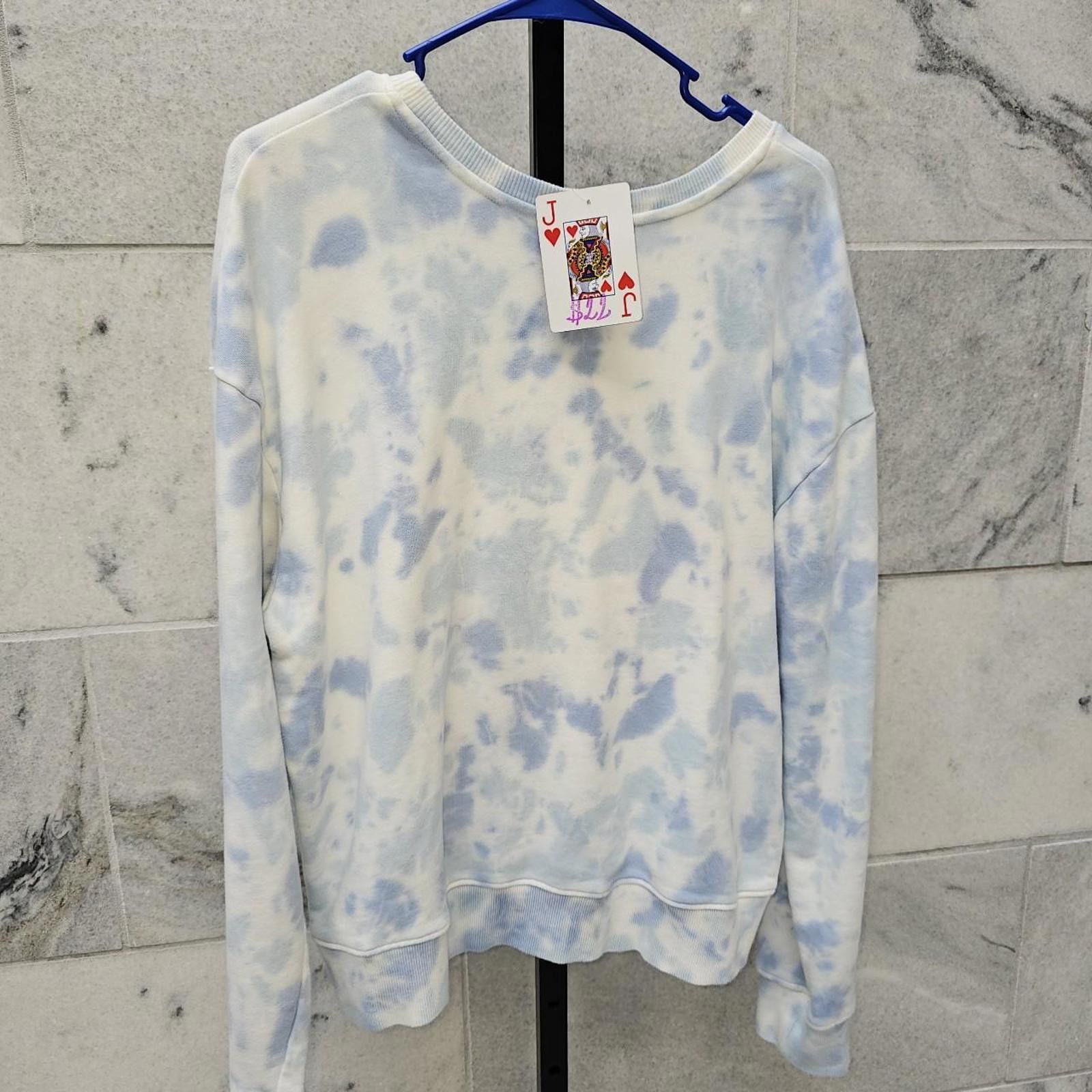 Other Women's White and Blue Tie-Dye Sweatshirt Size XL / US 12-14 / IT 48-50 - 3 Thumbnail