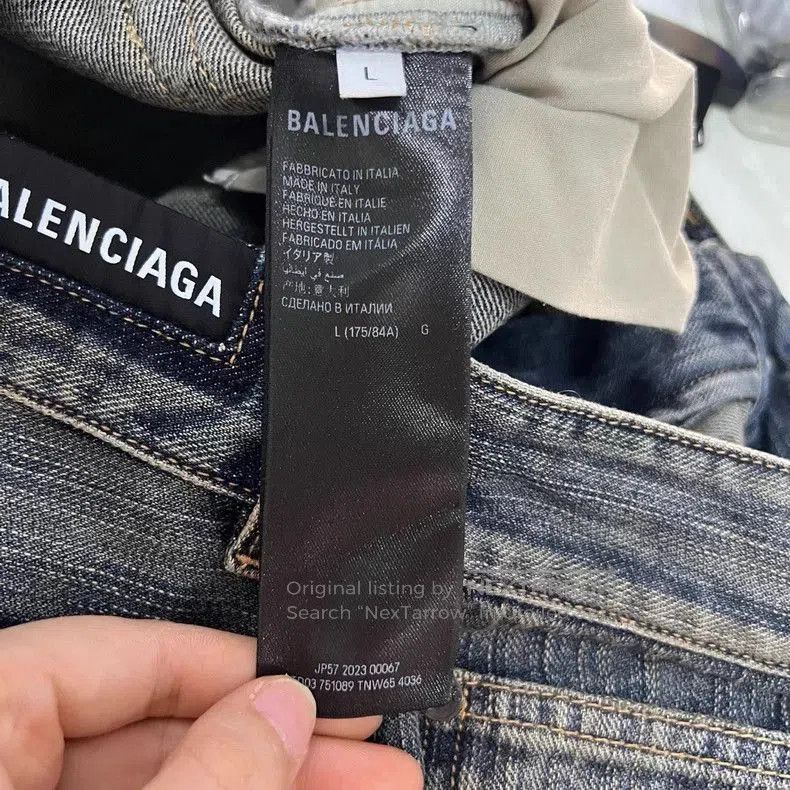 Balenciaga Balenciaga Vintage Blue Distressed Jeans. Size US 38 / EU 54 - 4 Thumbnail