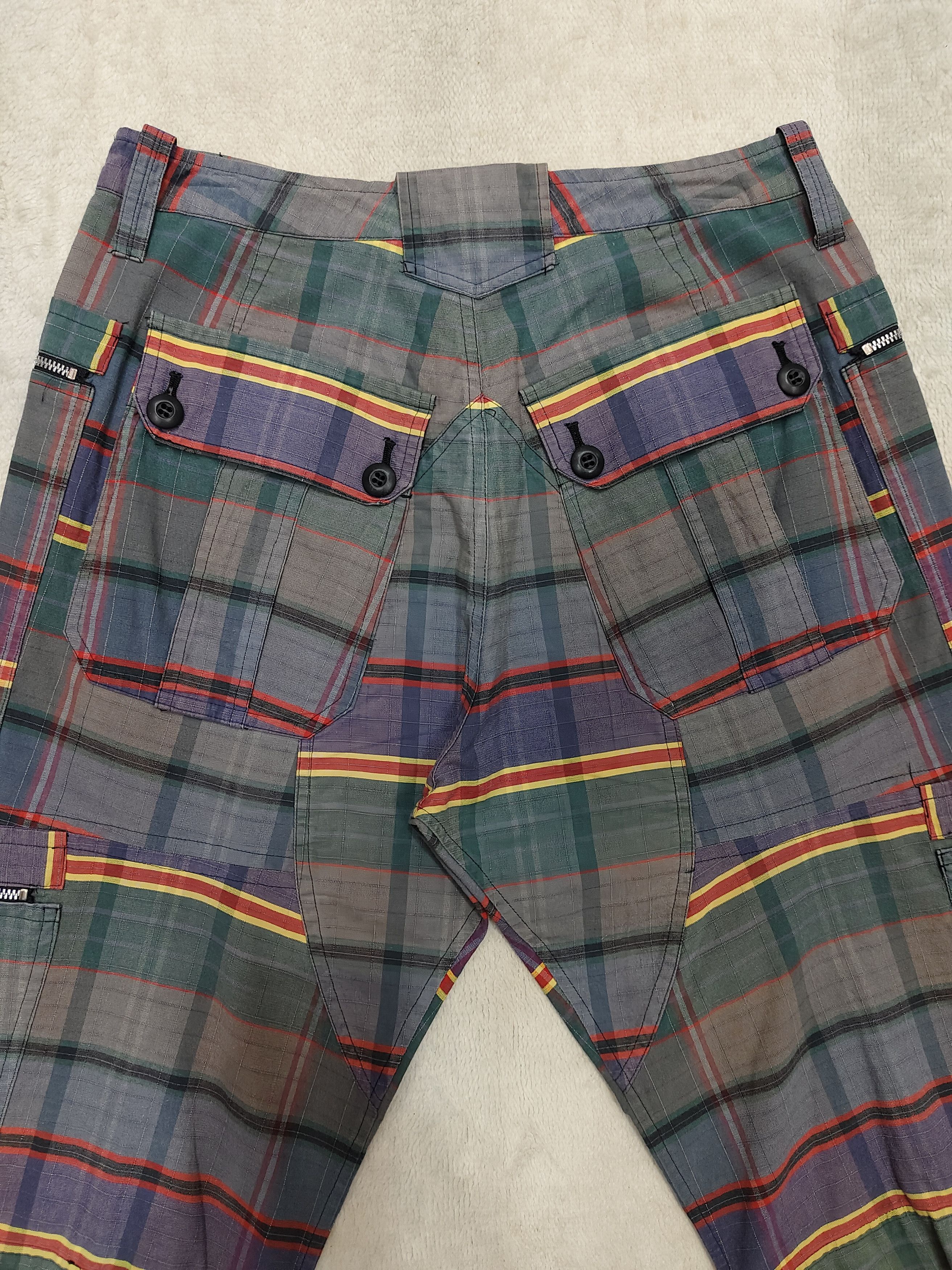 Japanese Brand 🇯🇵 Vtg Milkboy 🇯🇵 Zipper Pocket Boundage Tartan Short Size US 30 / EU 46 - 5 Thumbnail